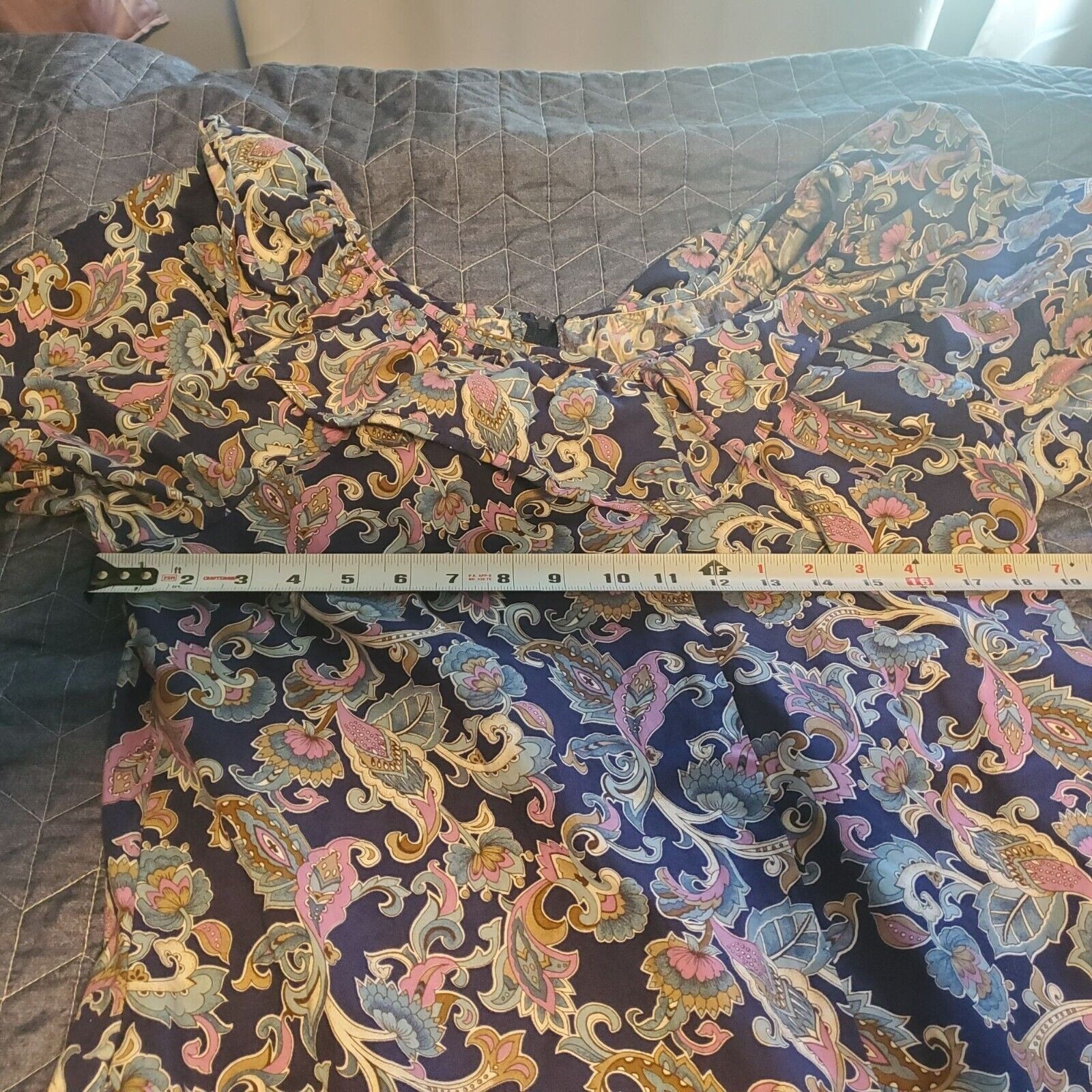 Vintage POMARE Hawaiian Floral Cotton Dress Tag 14 (fits 10) Boho Prairie USA