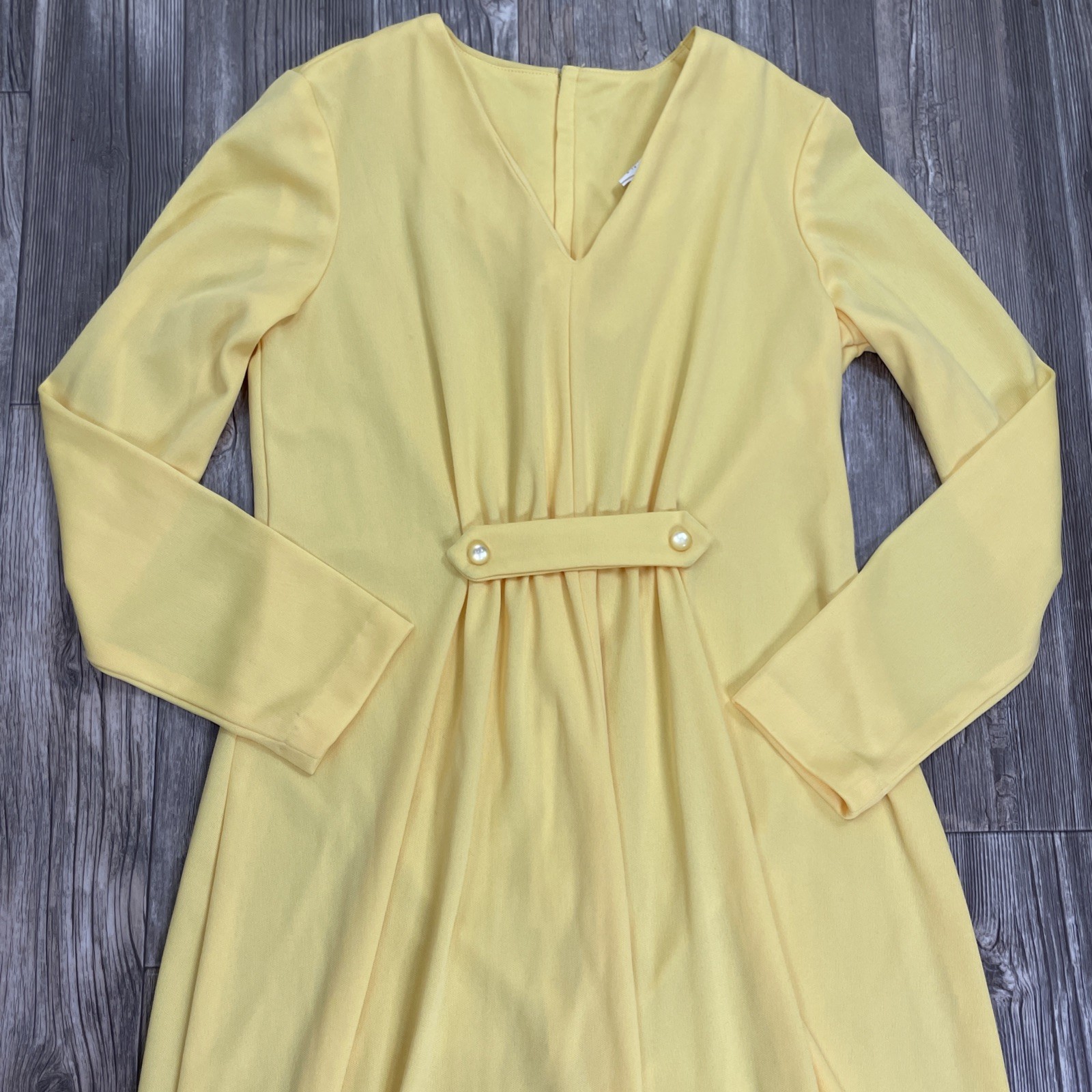 Vtg 70’s 100 Parkhouse Dallas Maxi Lounge Dress V Neck Polyester Size 12