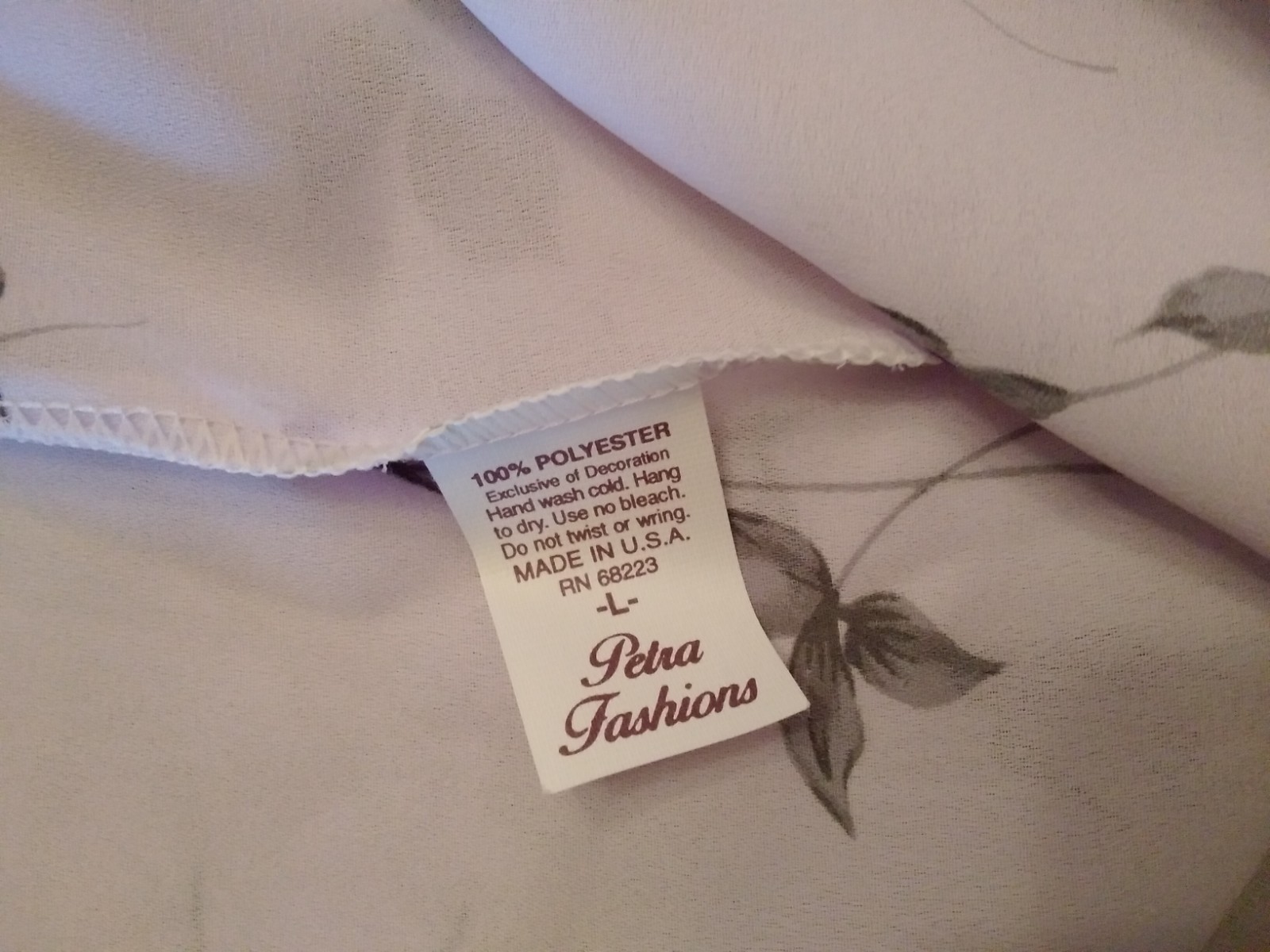 Vintage Nightgown Petra Fashions Large Long Purple Floral Gown