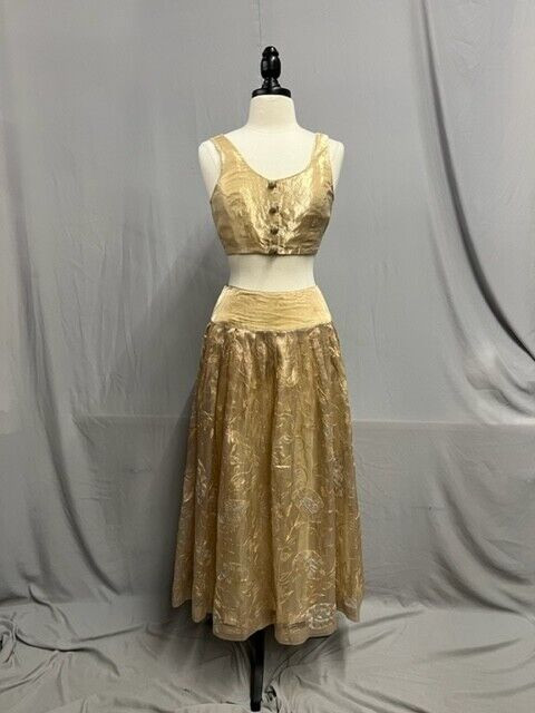 #22-138, 1950s Gold Metallic 3 Pc. Ensemble Made of Middle Eastern Fabric