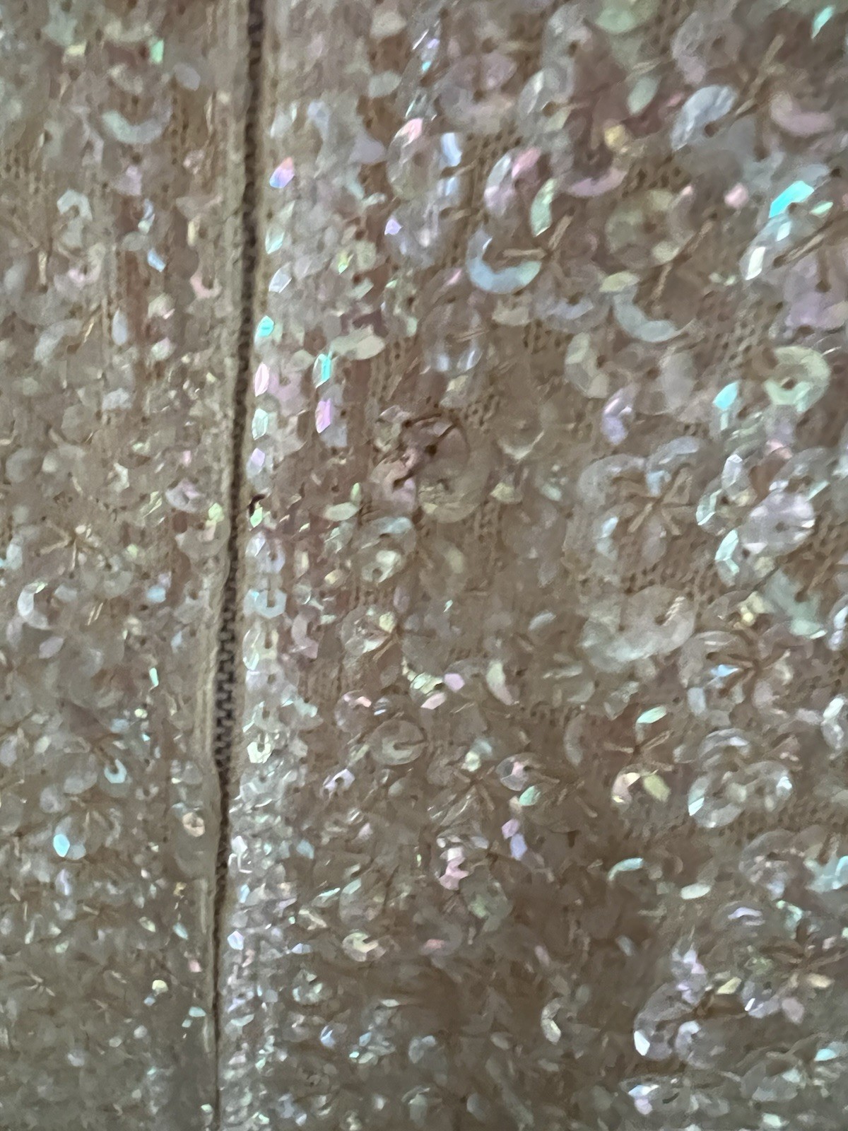 Vintage 60’s Valentina Ltd Beaded Sequin Shell Top Iridescent Cocktail Shimmer M