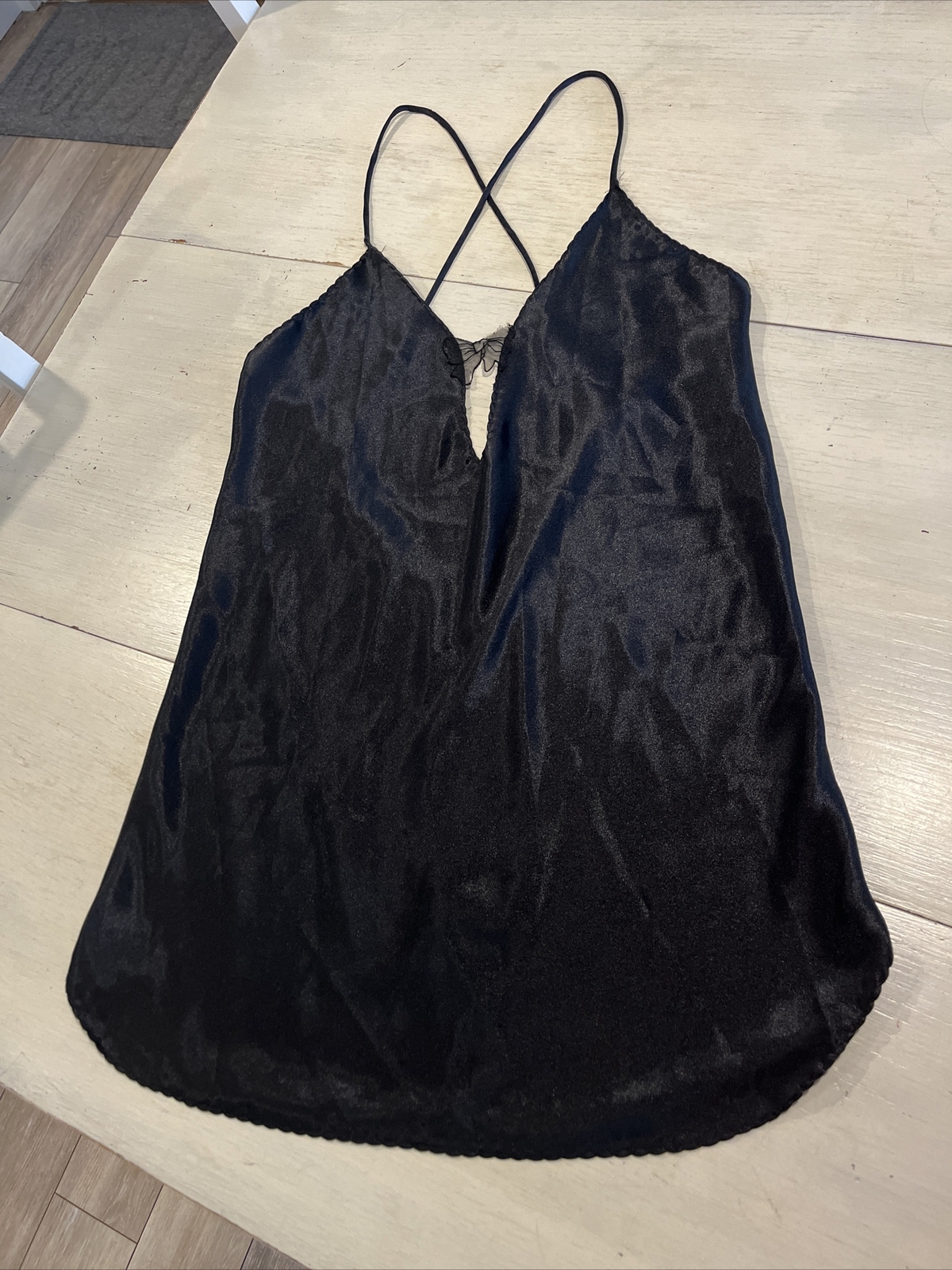 Lady Cameo Dallas Slip Nightgown Women’s M Black Lingerie Nightie Vintage