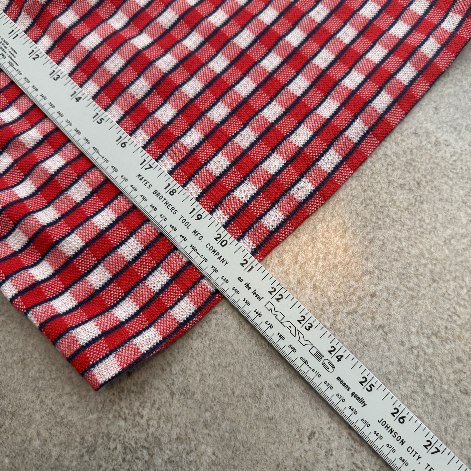 True Vintage 60s Norman Marcus Polo Shirt Women’s S Plaid Cute Boho 1960s Red