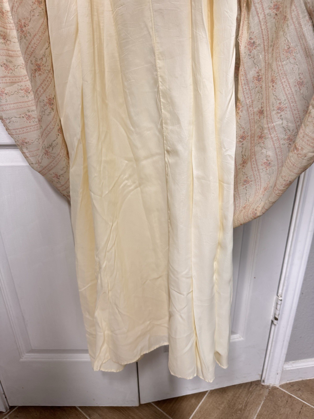 Rare Vtg 70’s Floral Lace Peasant Boho Ruffle Dress – Zum Zum Measures Sz 6 (M)