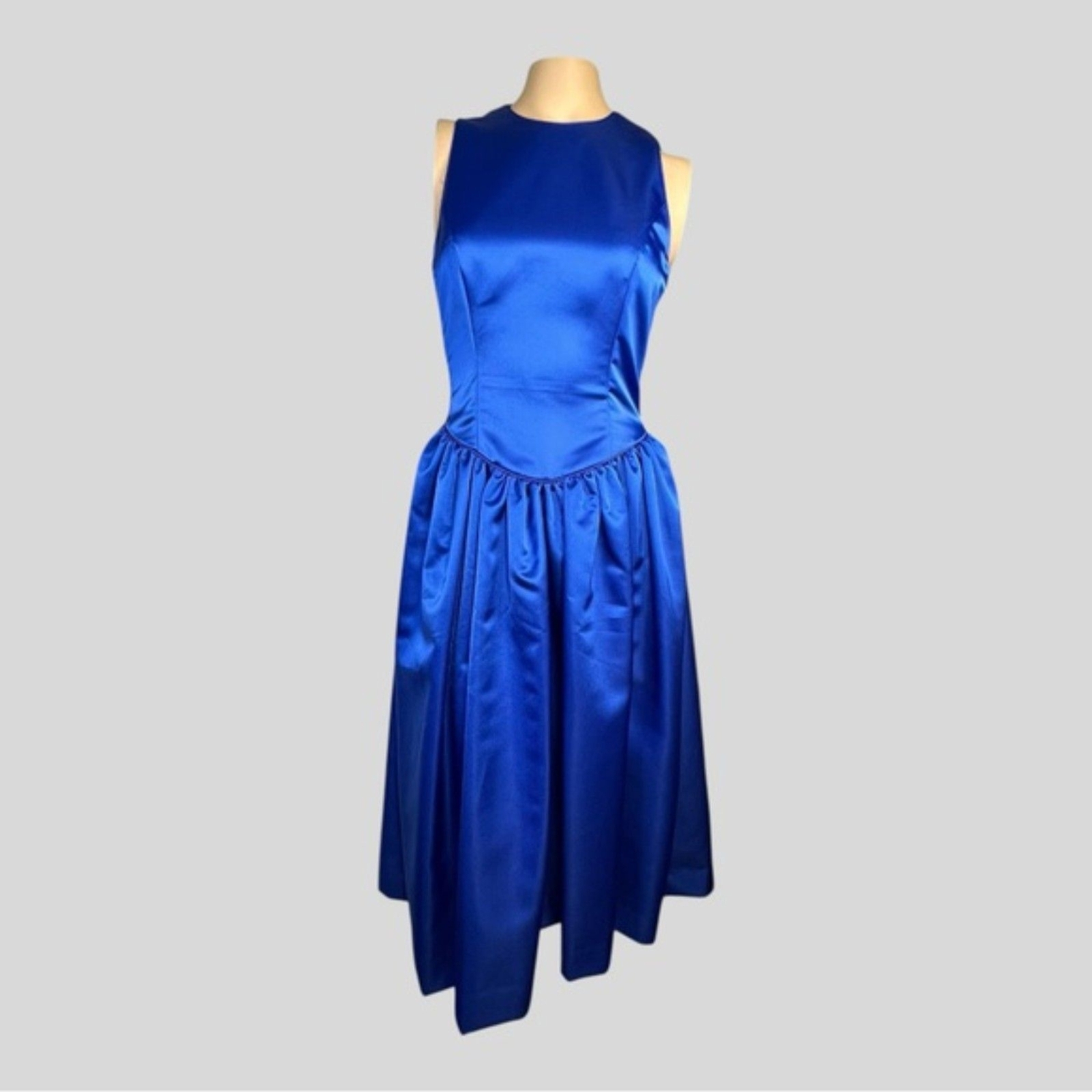 S.G. Gilbert Royal Blue Satin Backless Dress – Size 4
