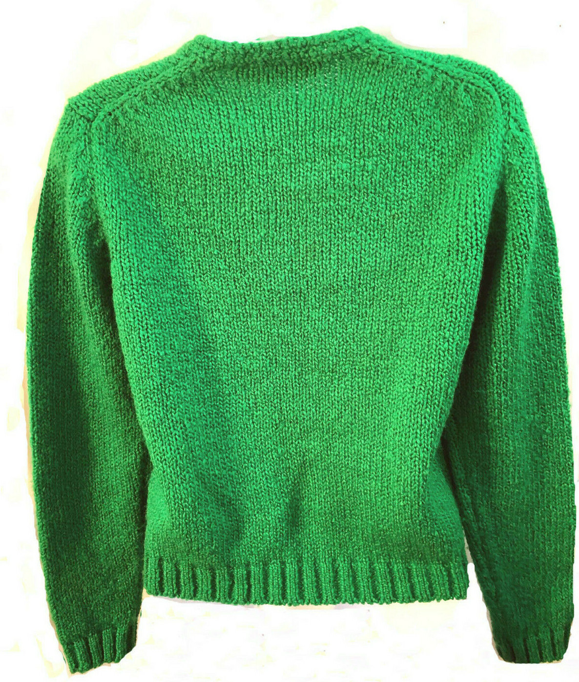 Carroll Reed ’70s Preppy Emerald Green Acrylic Cardigan sweater sz 36 Hong Kong
