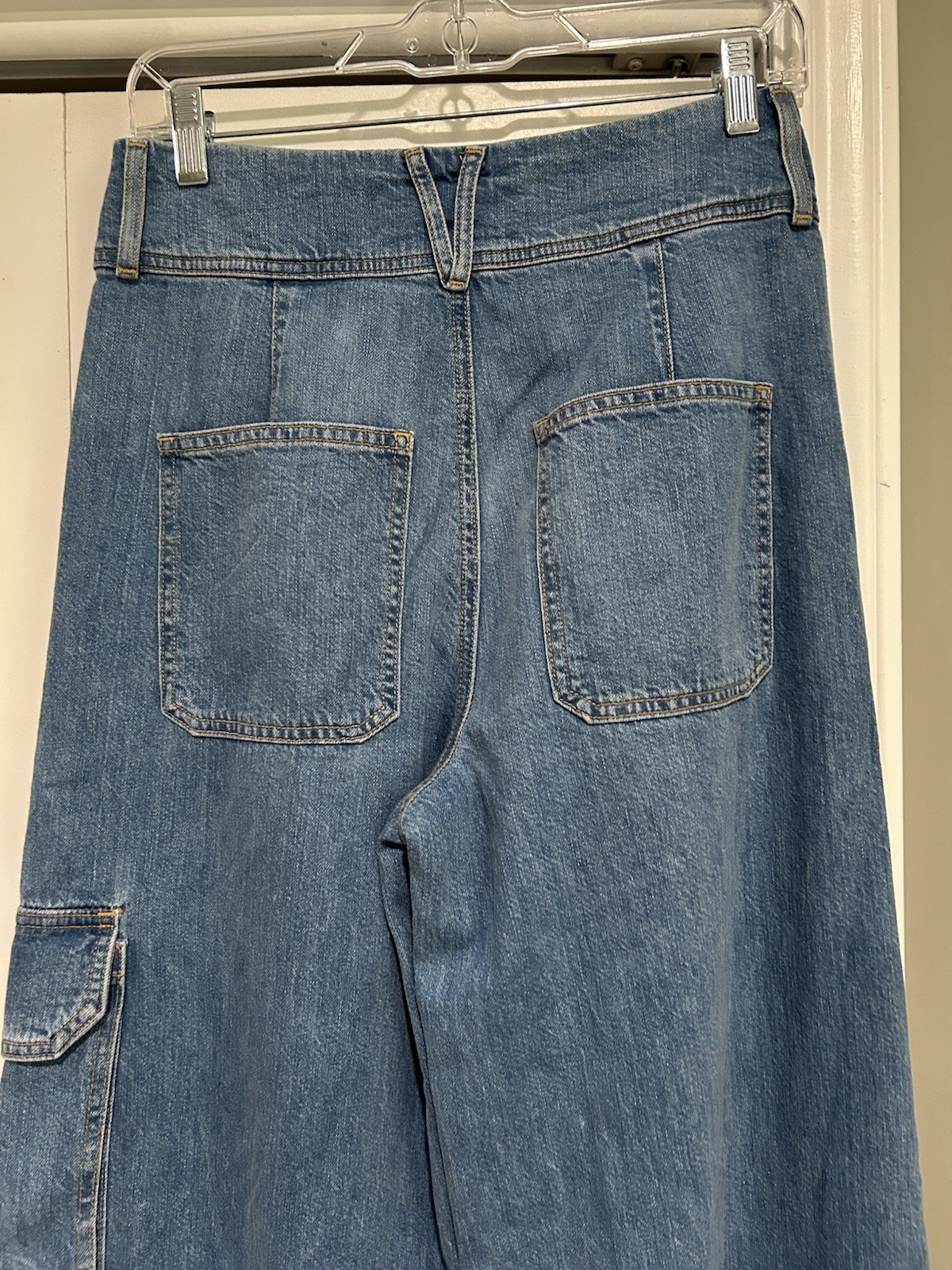 Veronica Beard Jeans Belisa Wide Leg High Rise Cargo Pants Size 27