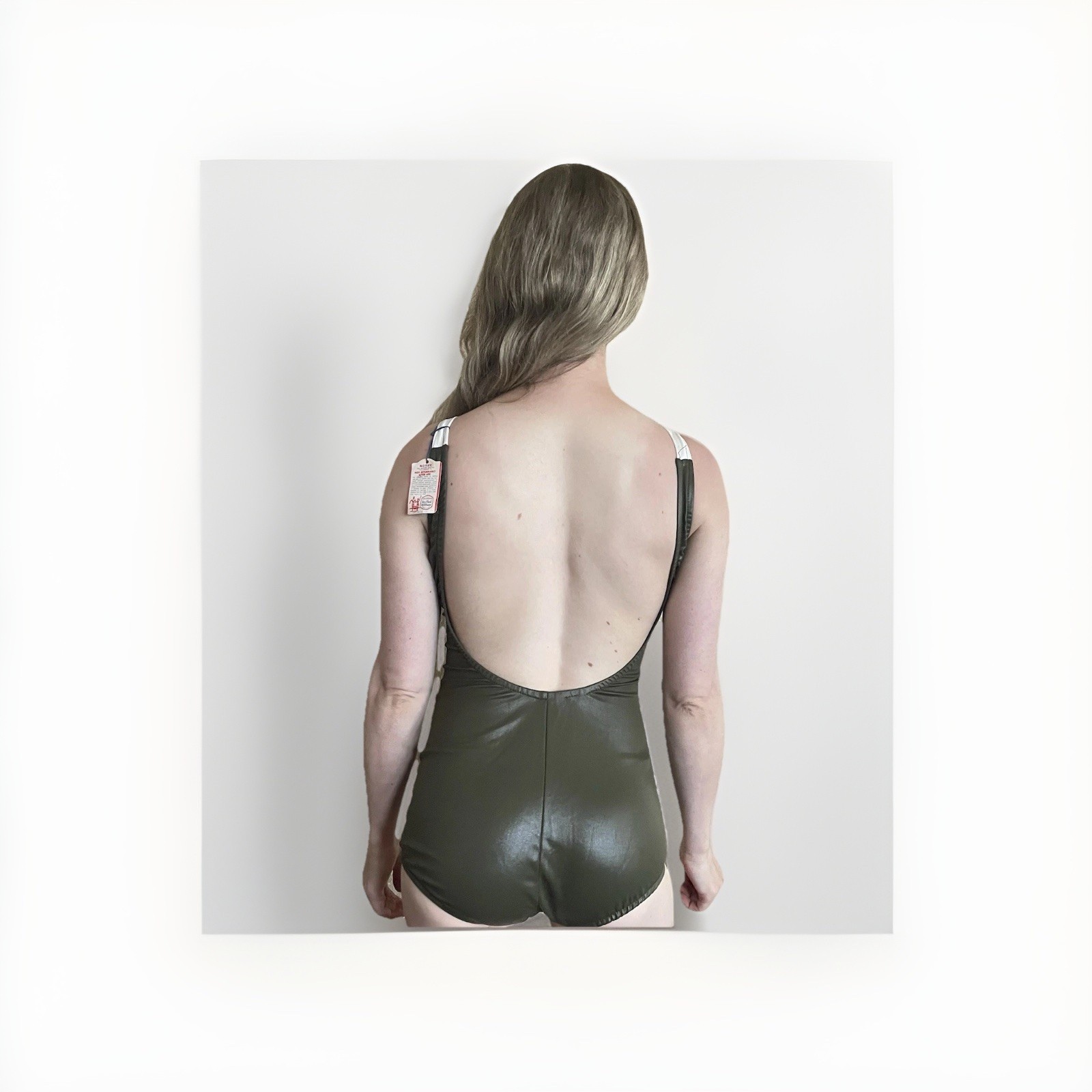 Vintage genuine 60s unworn Swimsuit Pinup Green XS – S Barbarella style