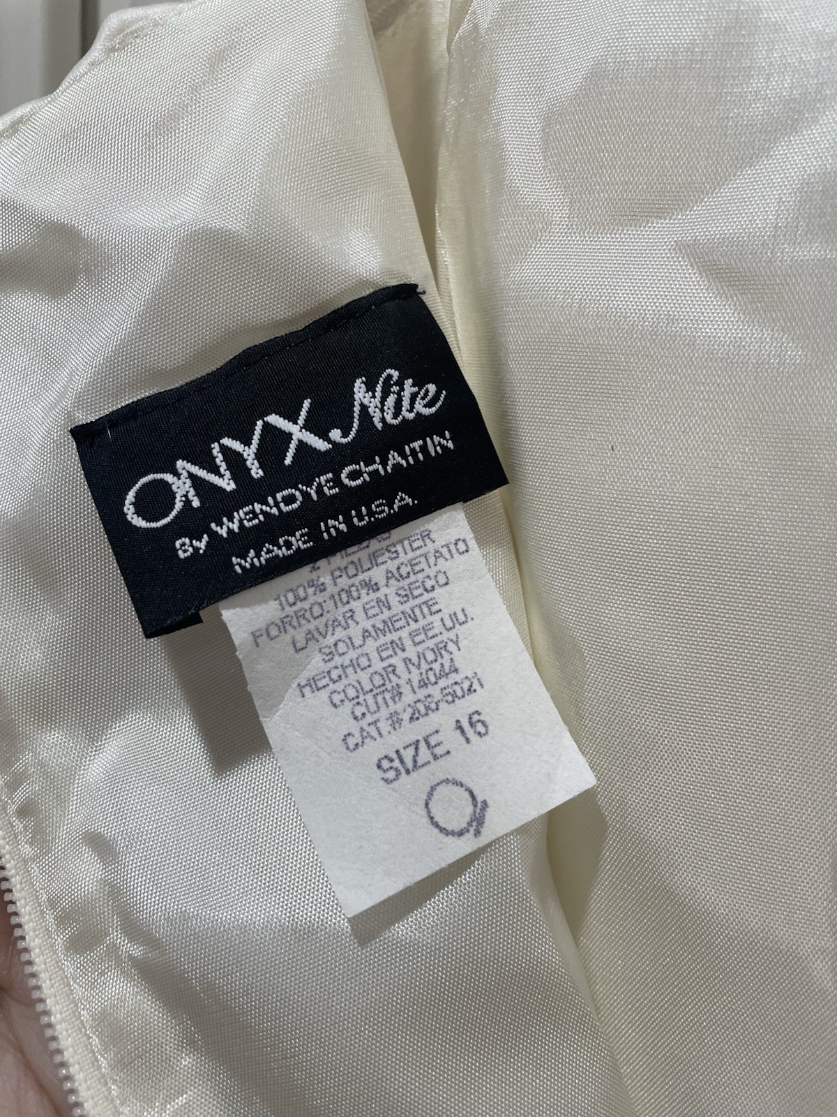Vintage Onyx Nite By Wendye Chaitin White Ivory Dress & Overcoat Sz 16 NWT