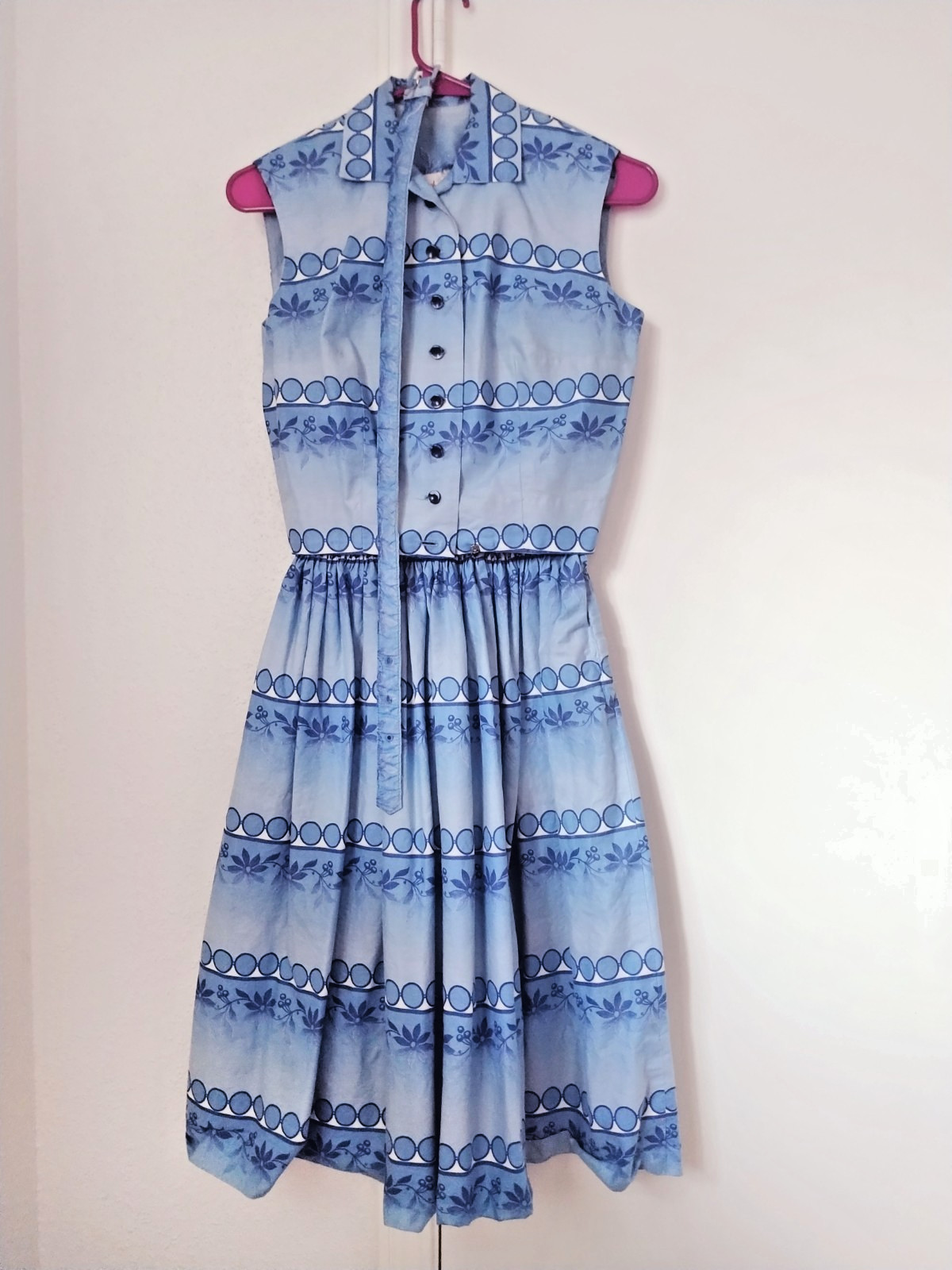 Vintage 1950s Vicky Vaughn Sundress and Shirt Set Blue Mid Century Full Skirt