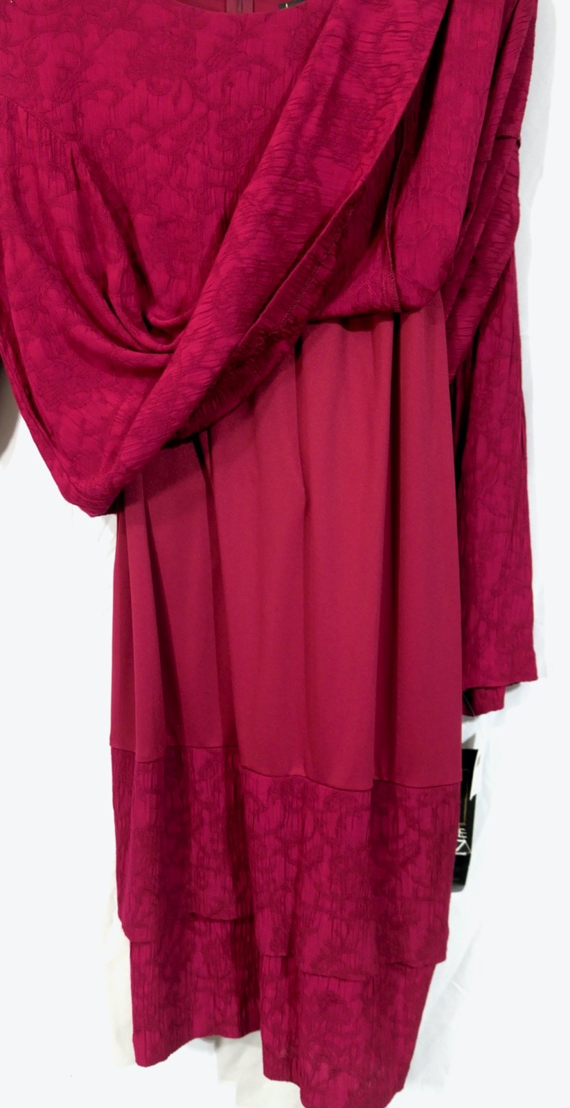 Vintage NOS Nwt Chorus Line More Jazz Red Maroon Layered Tiered Shift Dress 20