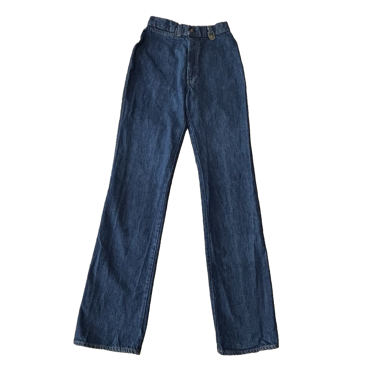 Women’s 70s Levi’s Dark Wash Wide Leg Jeans 1970s Sz 12 Orange Tab Denim