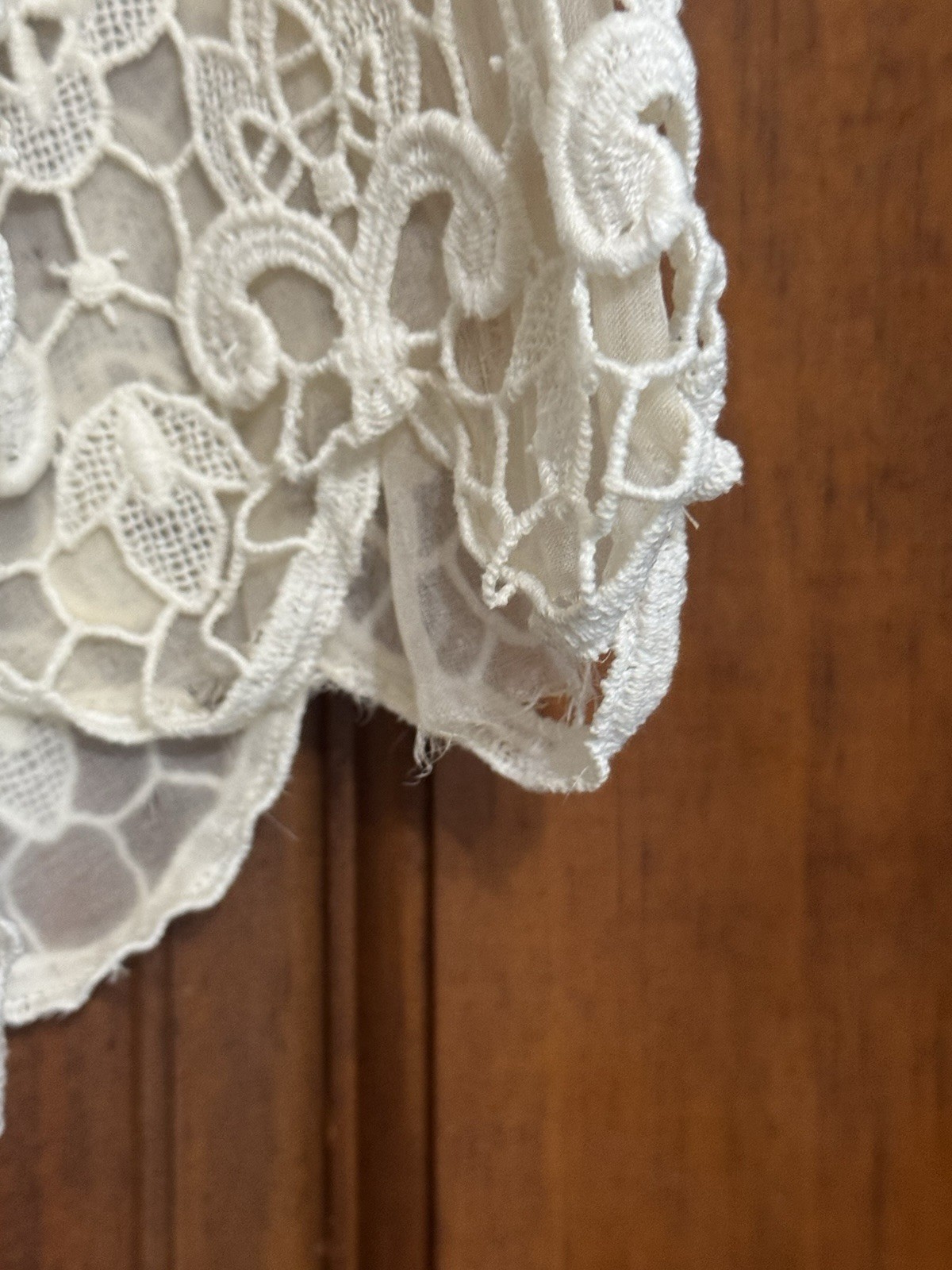 Vintage 1960s Alfred Angelo Edythe Vincent Wedding Dress XS Lace Linen