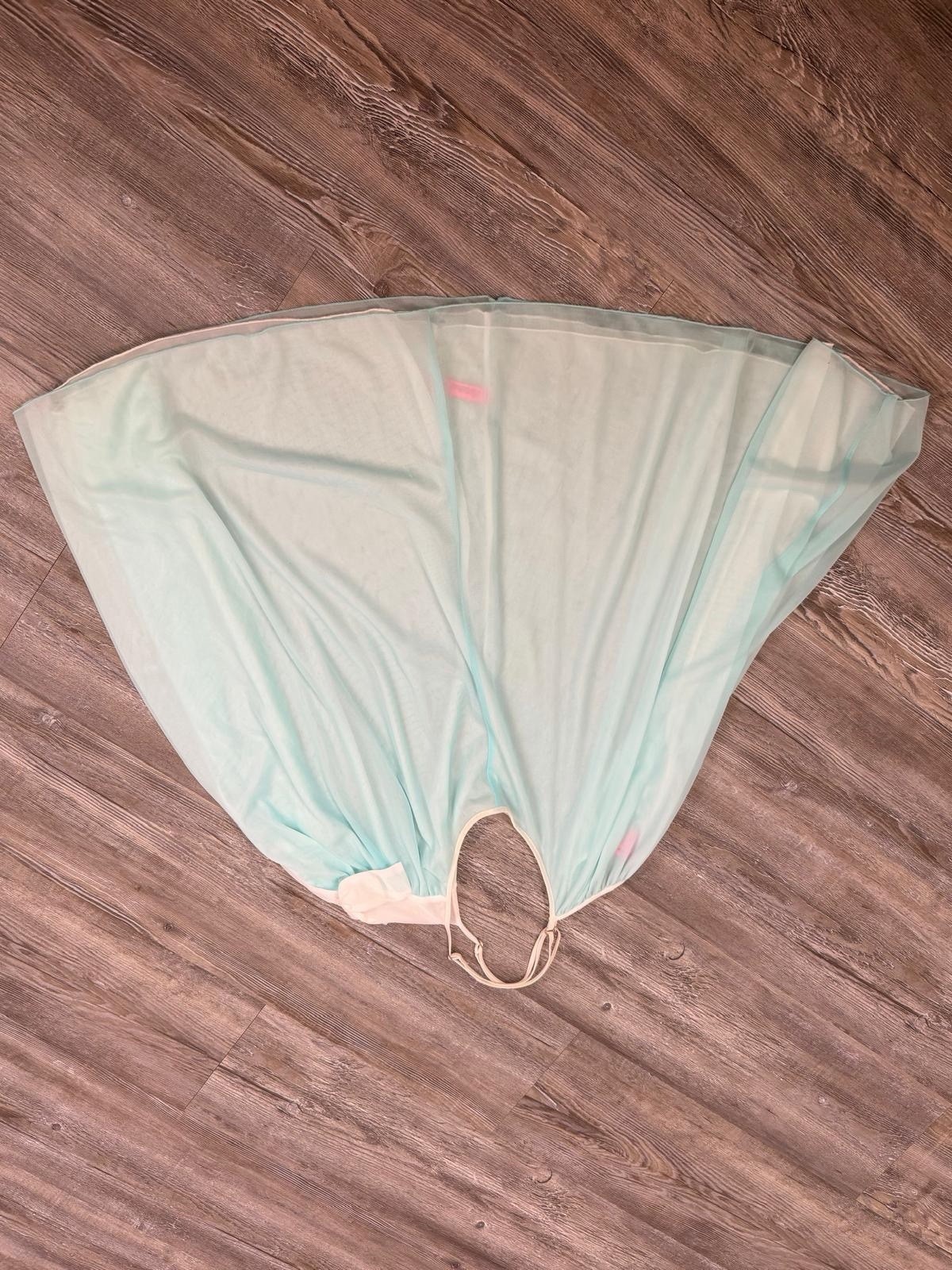 VTG Y2K Women’s Betsey Johnson Bluish Teal White Bow Babydoll Flowy Slip Dress L