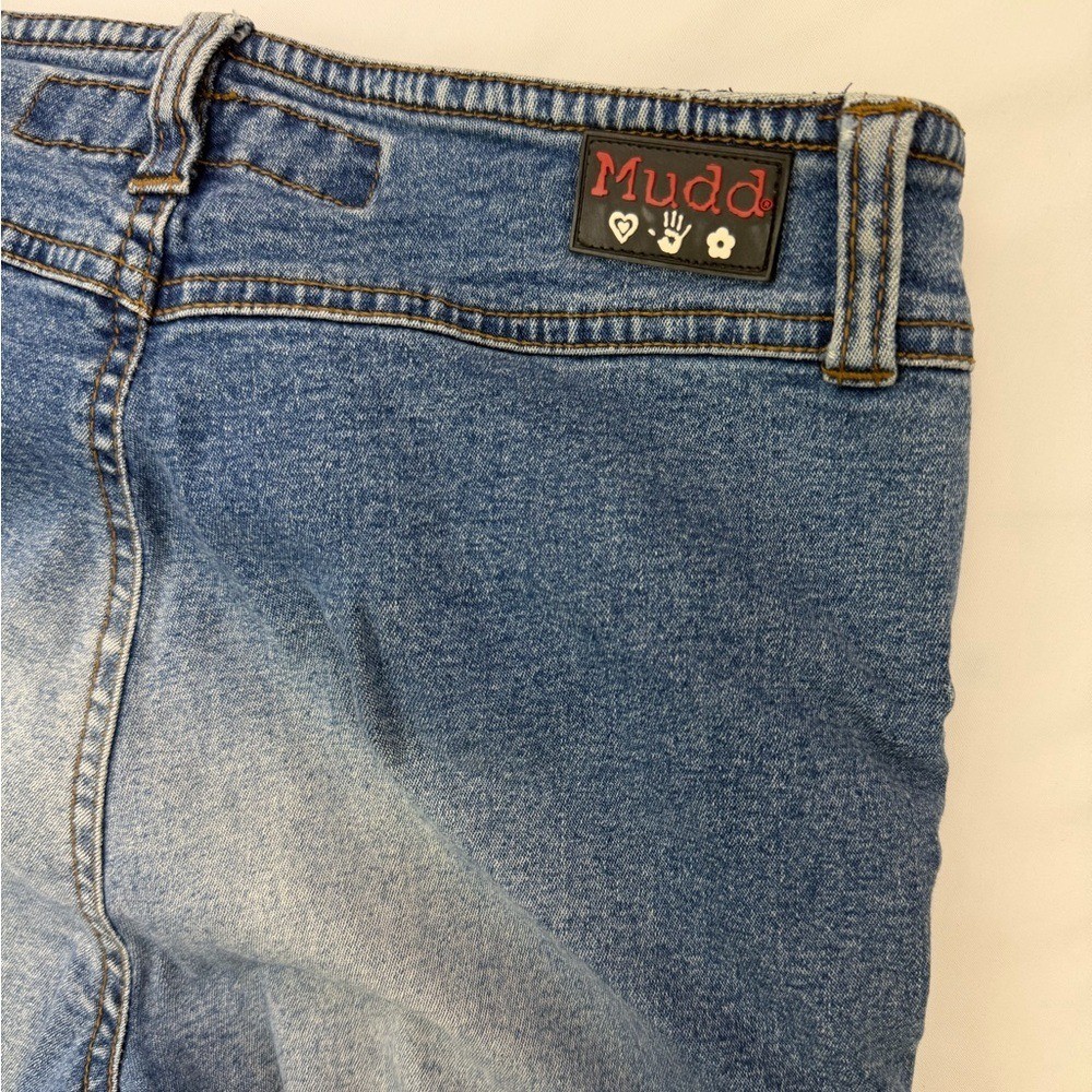 Vintage Y2K Mudd Lace Up Side Denim Capri Jeans Low Rise Raw Hem Mall McBling 2