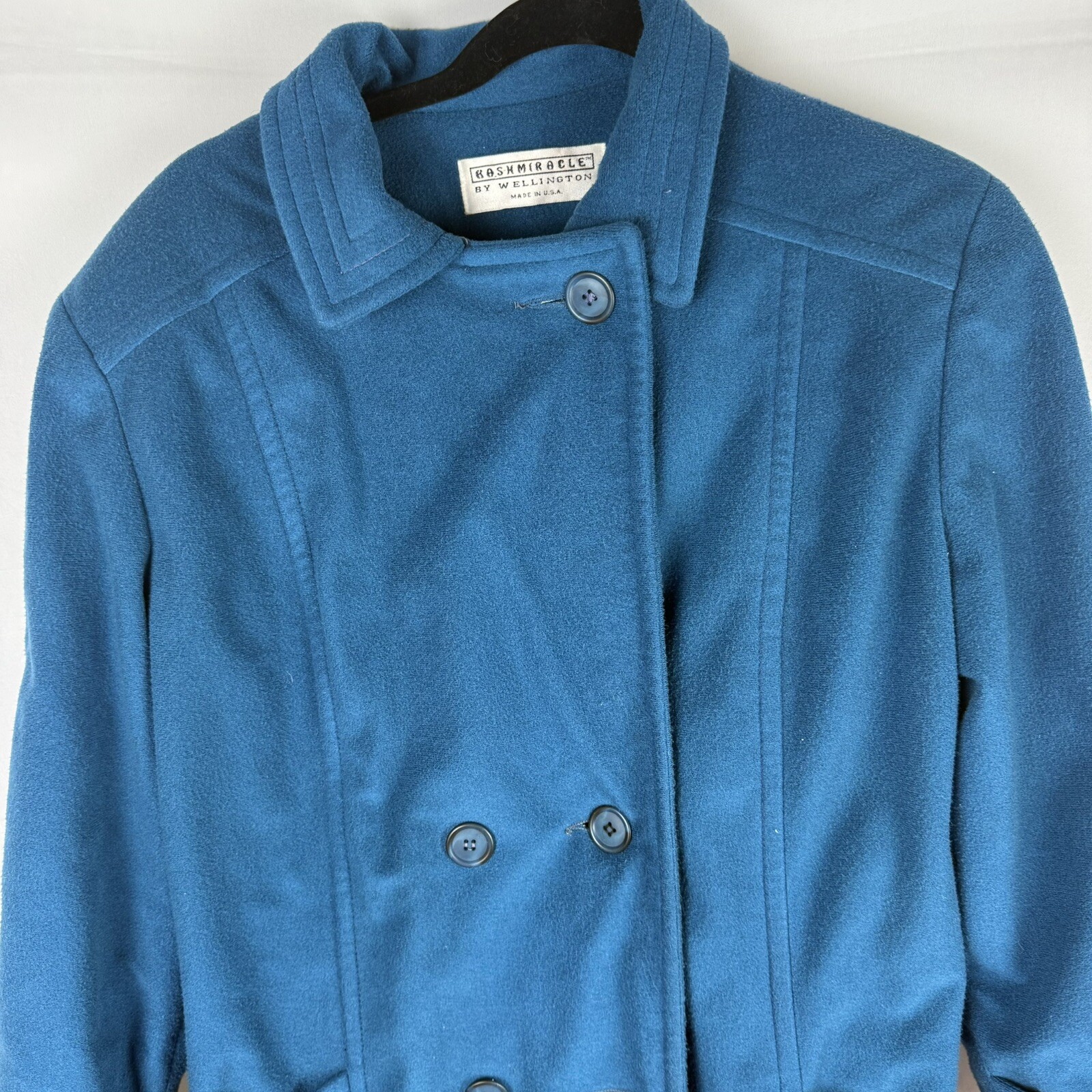 Vintage Kashmiracle by Wellington Made in USA Teal Long Coat 80’s Retro