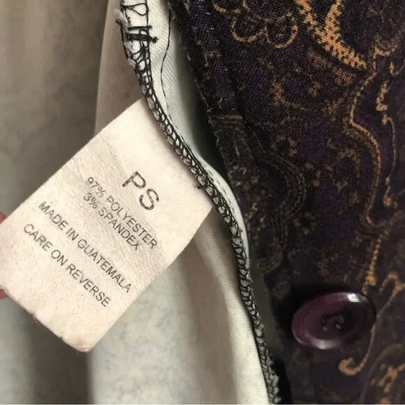 Vintage 90s BRIGGS NEW YORK woman SZ PS dressy work career blazer jacket paisley