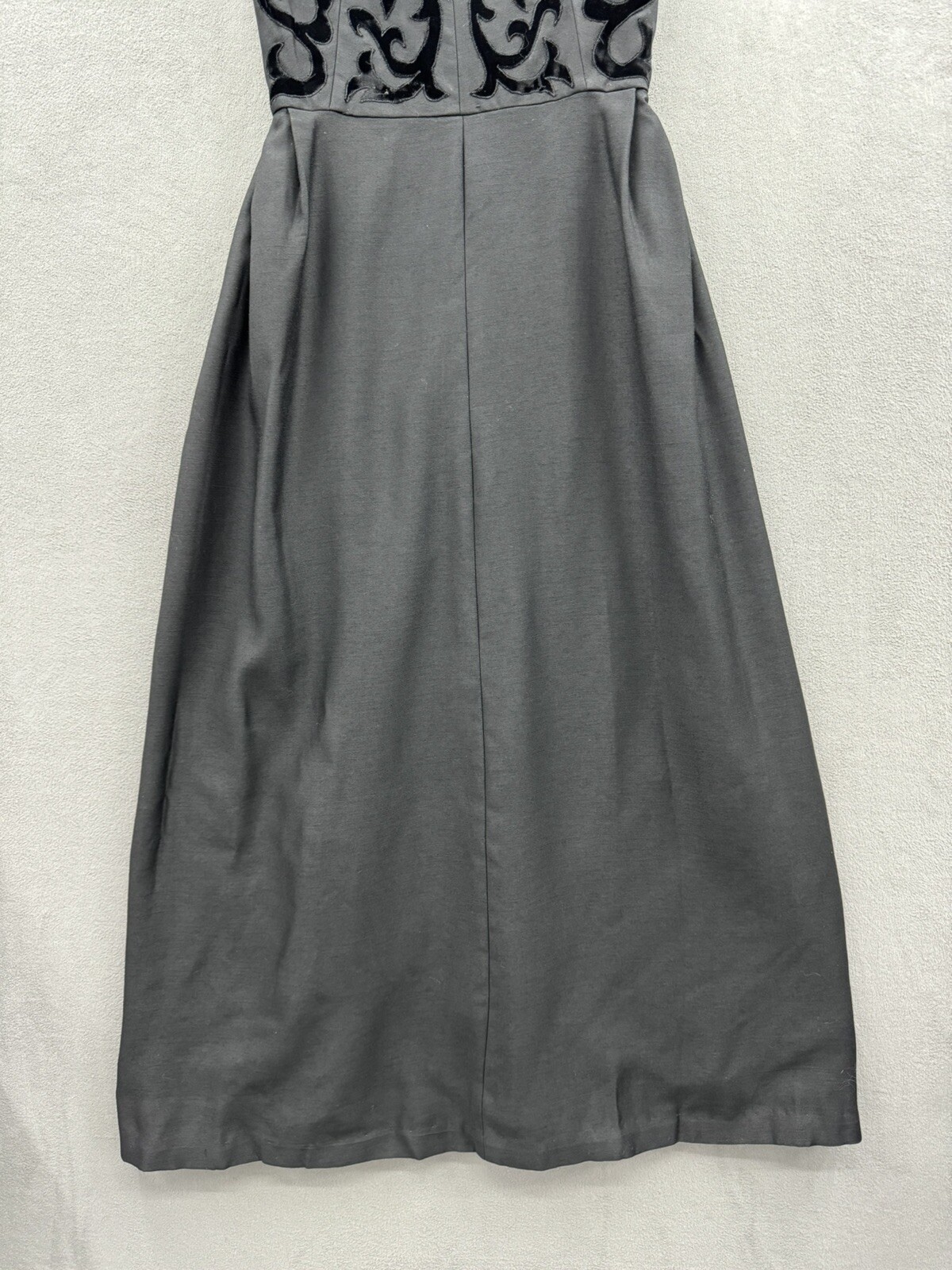 VTG 50’s 60’s Women’s Black & Velvet Wool Evening Dress Tag See Measurements