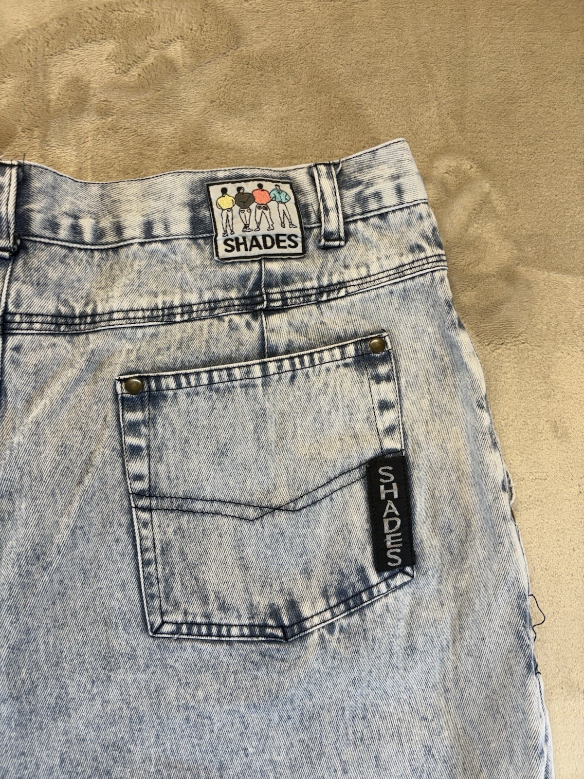 Vintage 80s 90s Made in The Shade USA Blue Stonewash Taper Straight Jeans 40×30