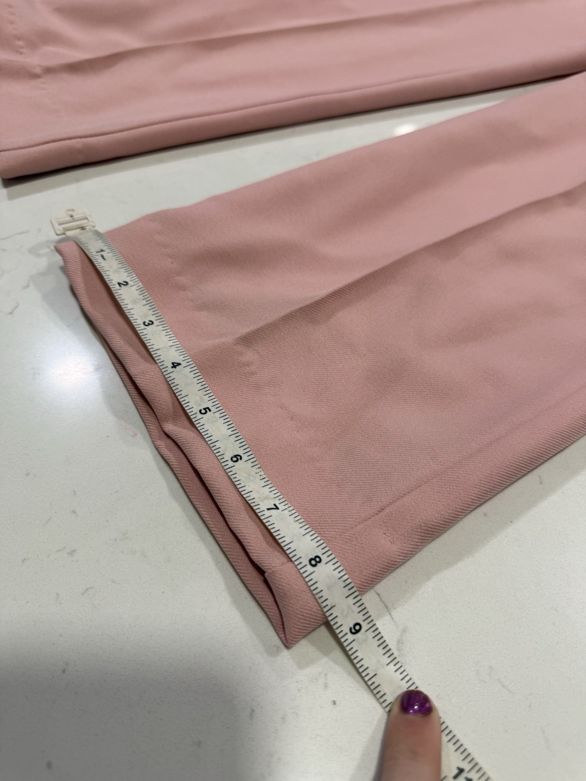 Vintage 1970s High Waisted Light Pink Straight Leg Trousers W Belt XS Sweetbriar