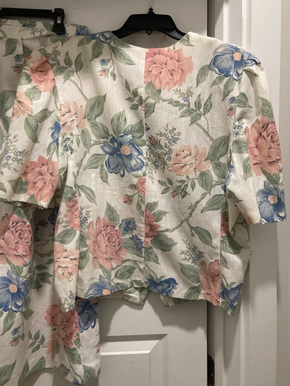Vintage Floral Skirt Suit Short & Puff Sleeve Skirt The Traveler By Connie Sz 18