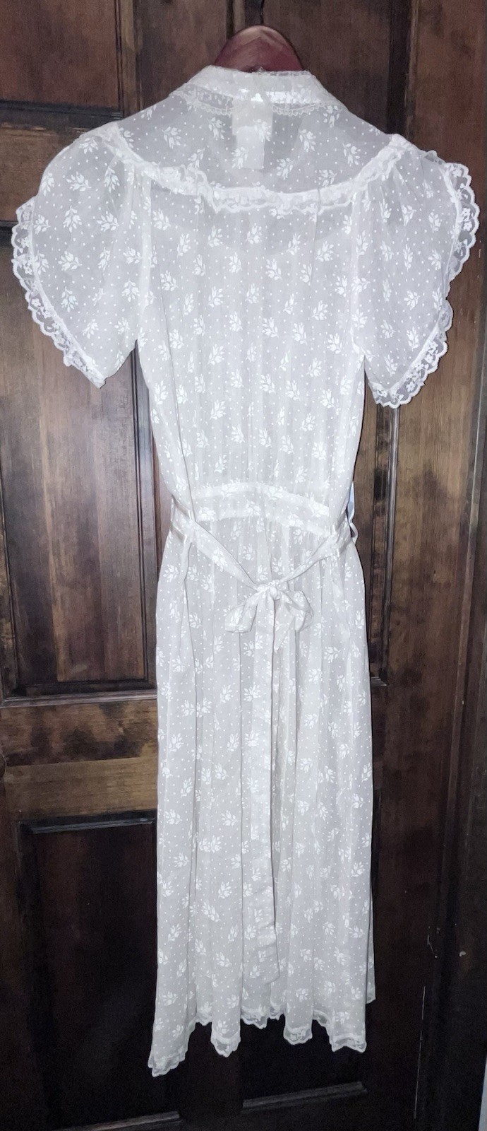 Vintage Gunne Sax by Jessica McClintock Floral Lace Sleeve Pearl Dress Size 9