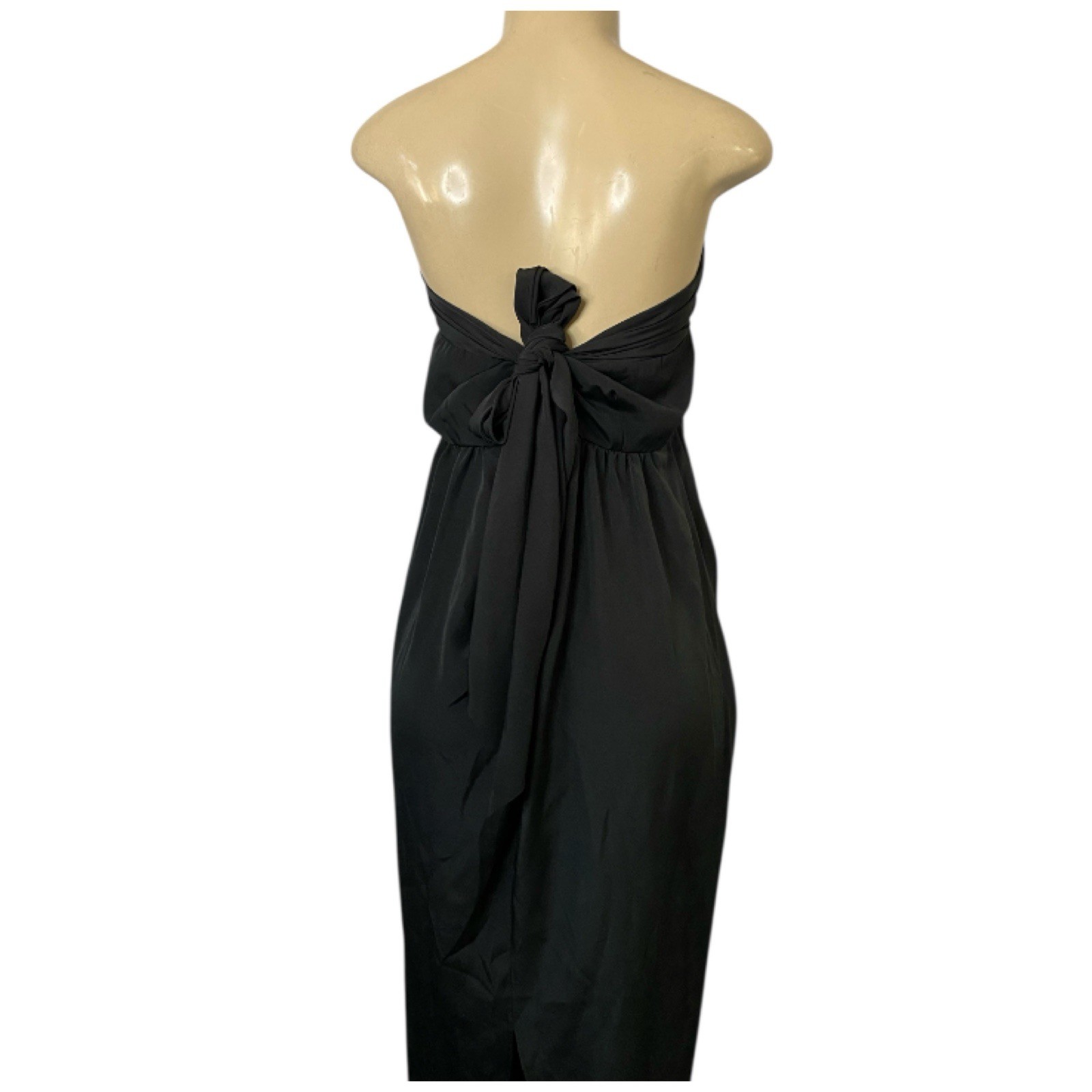 VTG 80s Black Satin Gown Multifunctional Dress & Skirt Sz M Retro Goth Grunge