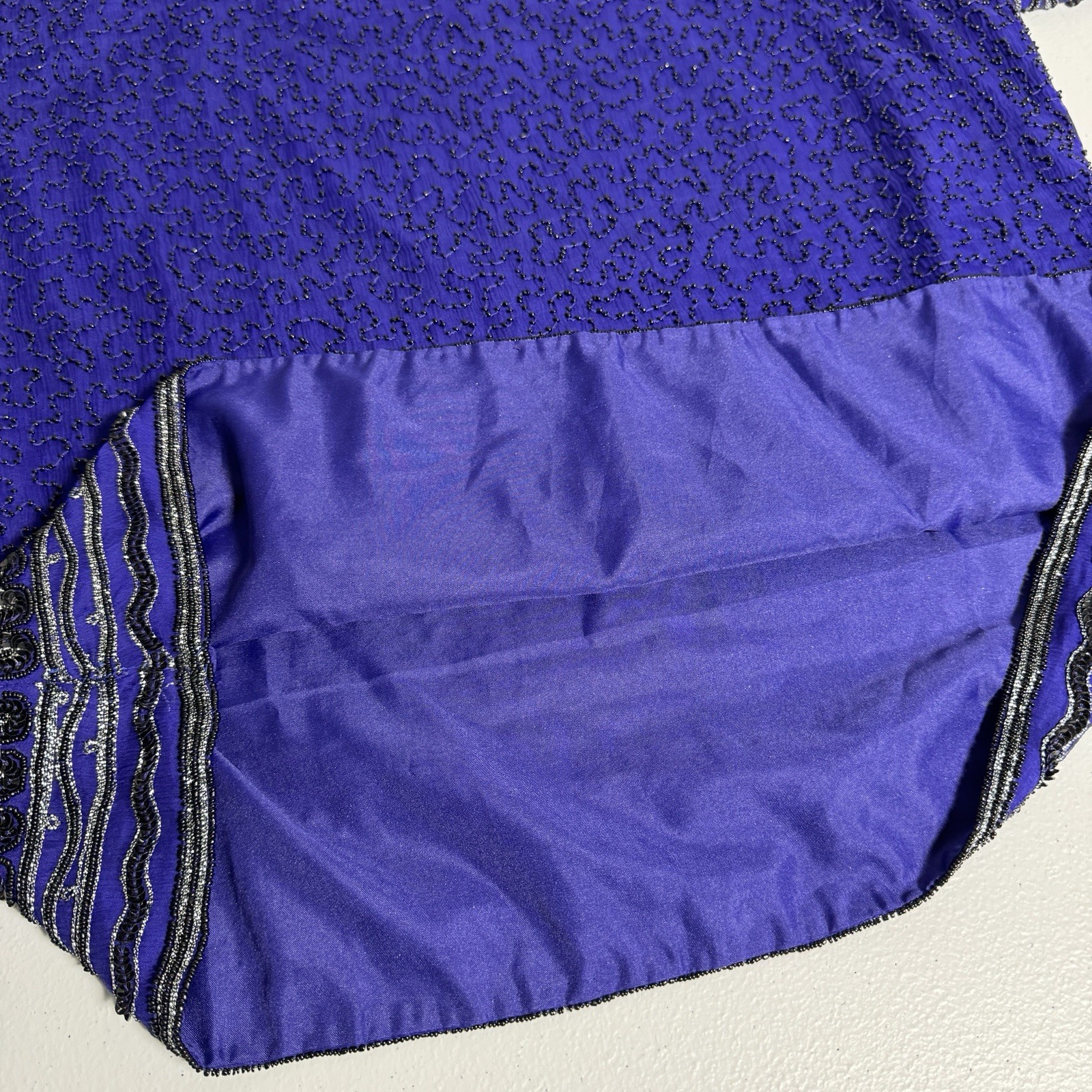 Vintage Camille Marie Purple All over Beaded Top Size XL