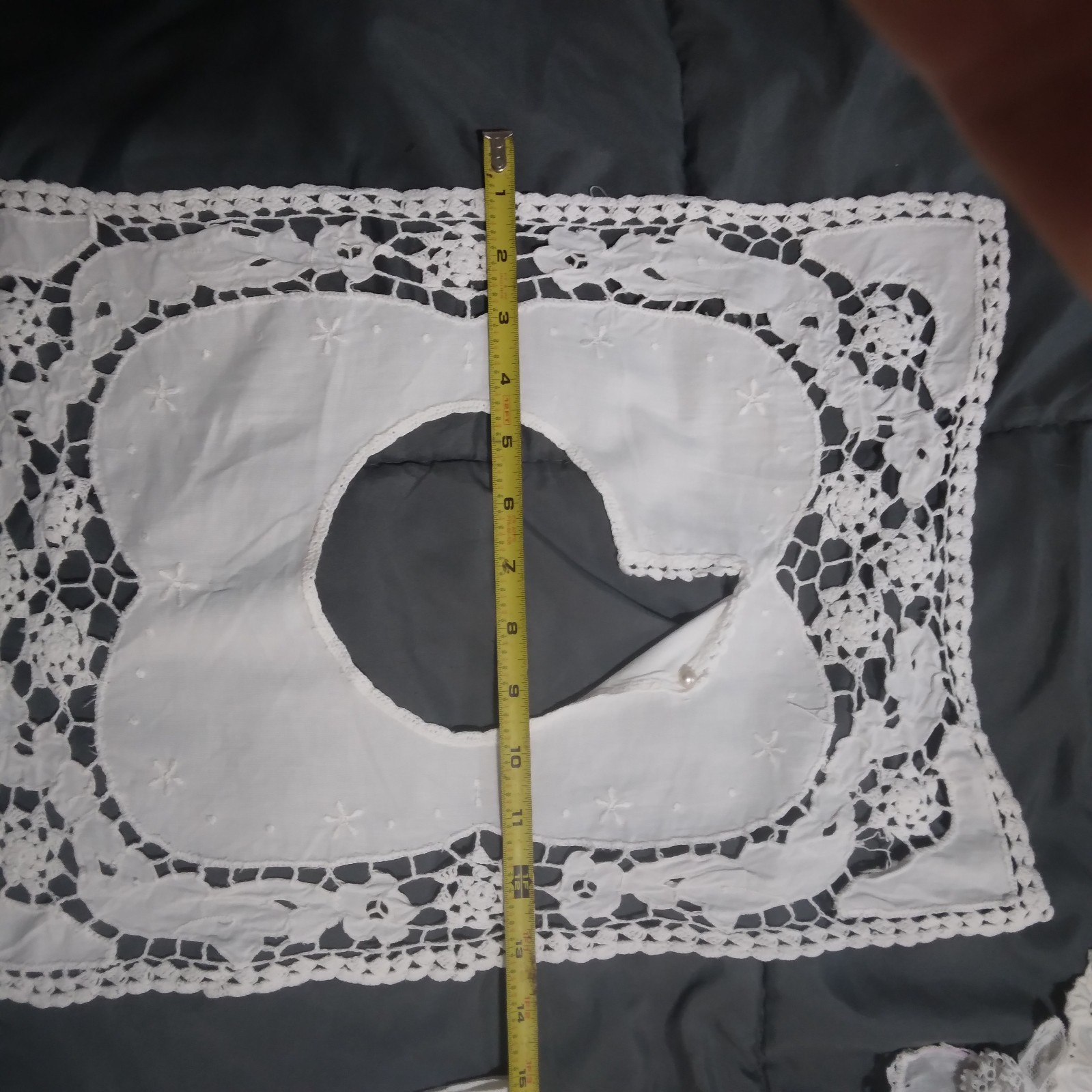 Vintage Four Handmade Whitework Lace Dress Yoke Collar Embroidered Crochet