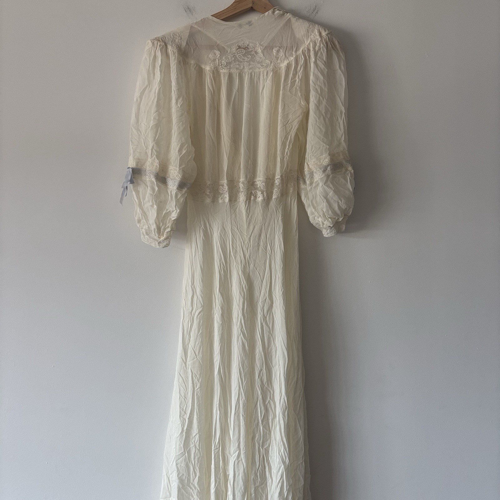 Vintage Edwardian Sheer Nightgown Lace Robe Ethereal Victorian Sheer FLAWS~AS IS