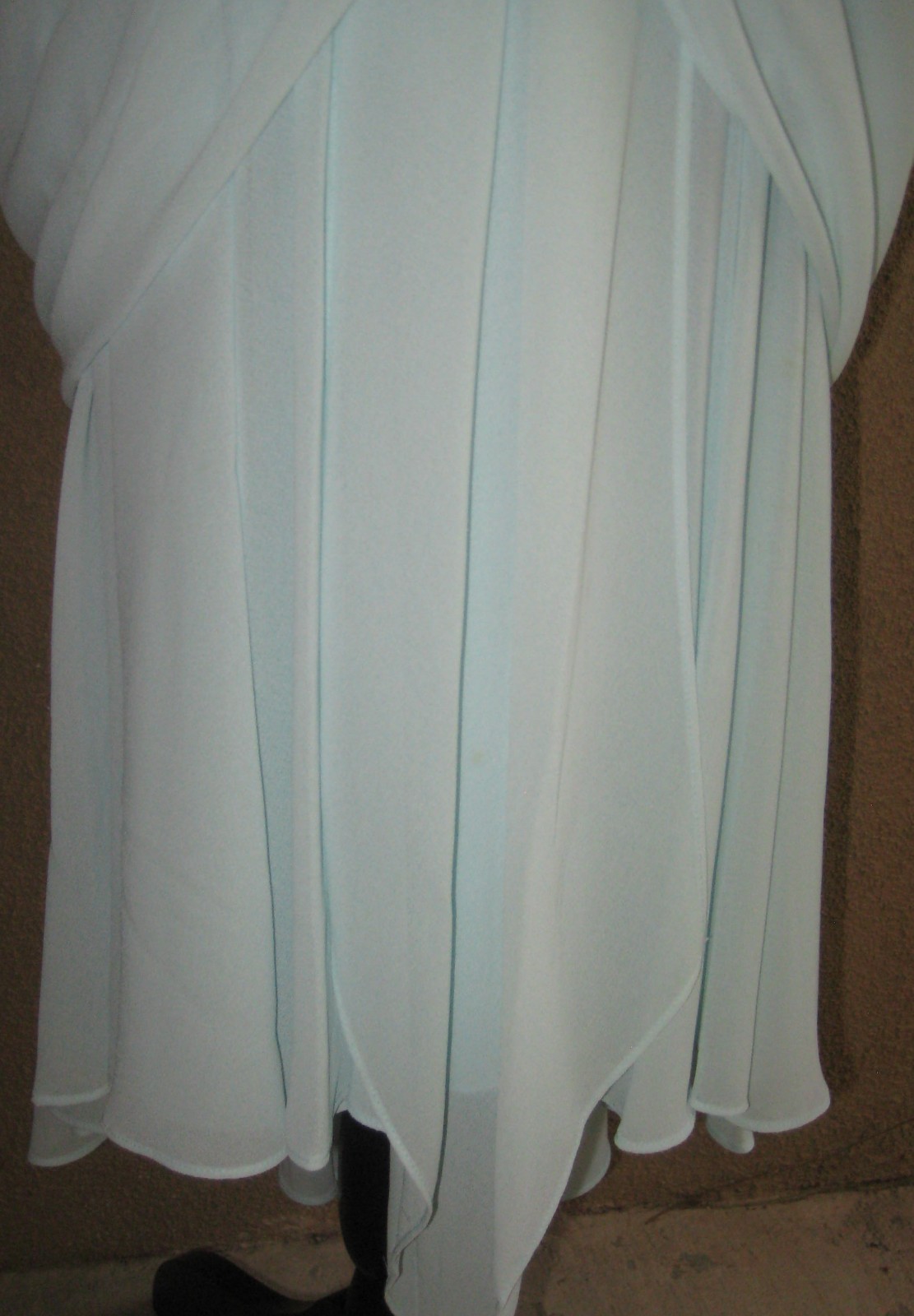 Vintage 1982 Casadei Eletra chiffon dropwaist bead padded shoulder party dress