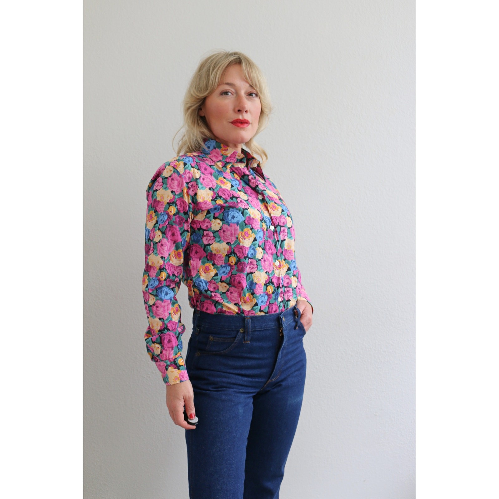 2000’s Vintage Maus & Hoffman Floral Blouse Women’s XS SM MD Liberty Art Fabrics