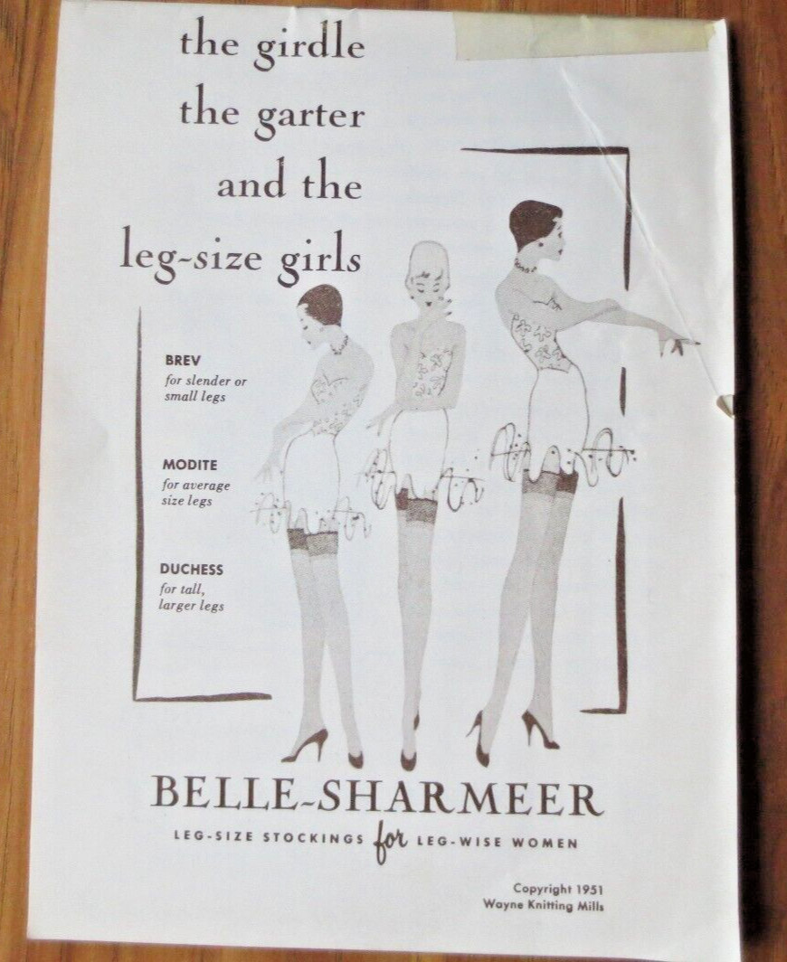 Belle Sharmeer Booklet *The Girdle The Garter and Leg-Size Stockings Hosiery