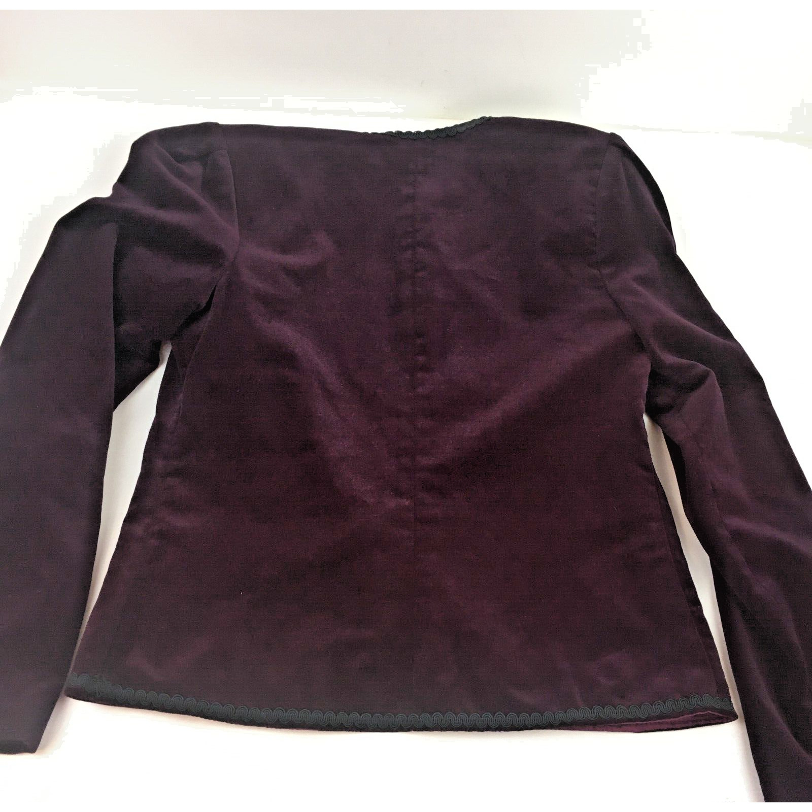 renaissance Ren Faire Womens Velvet jacket lined Size 8 Plum Black Boho
