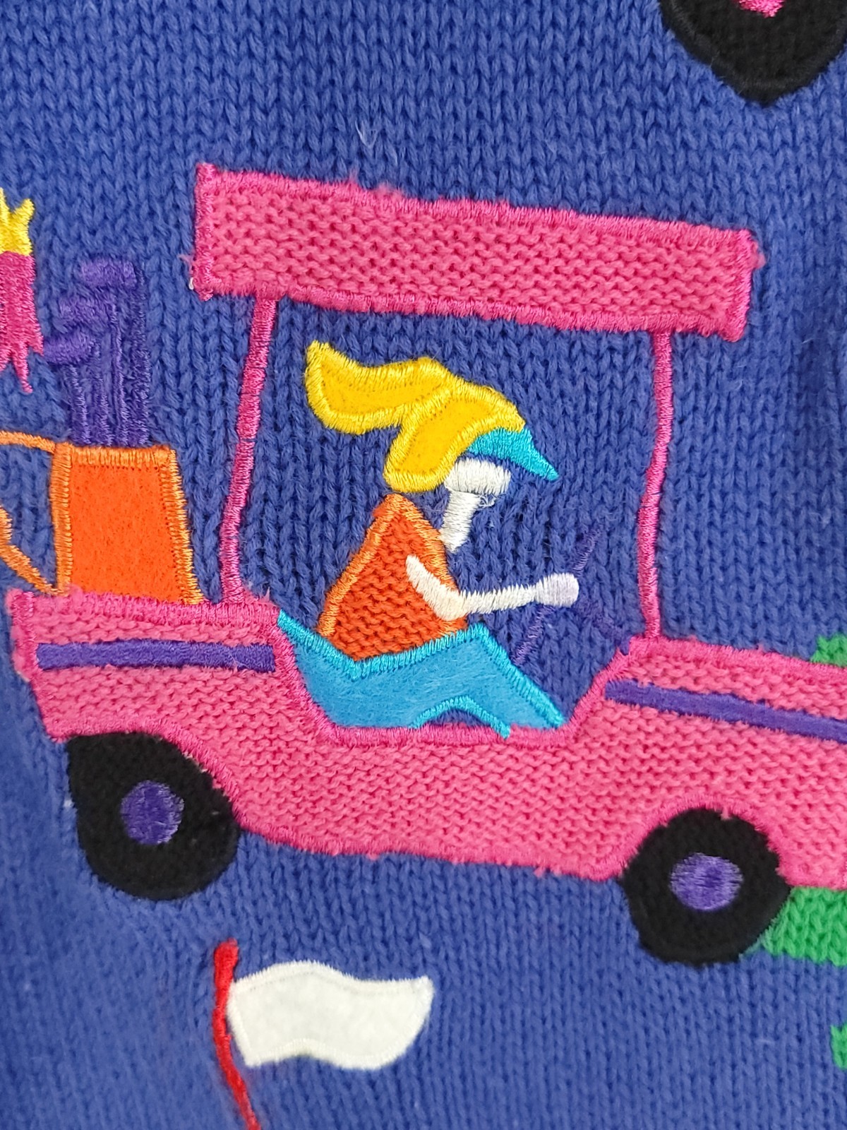 Vtg Belle Pointe Sweater Women’s Small Multicolor Golf Theme Sleeveless