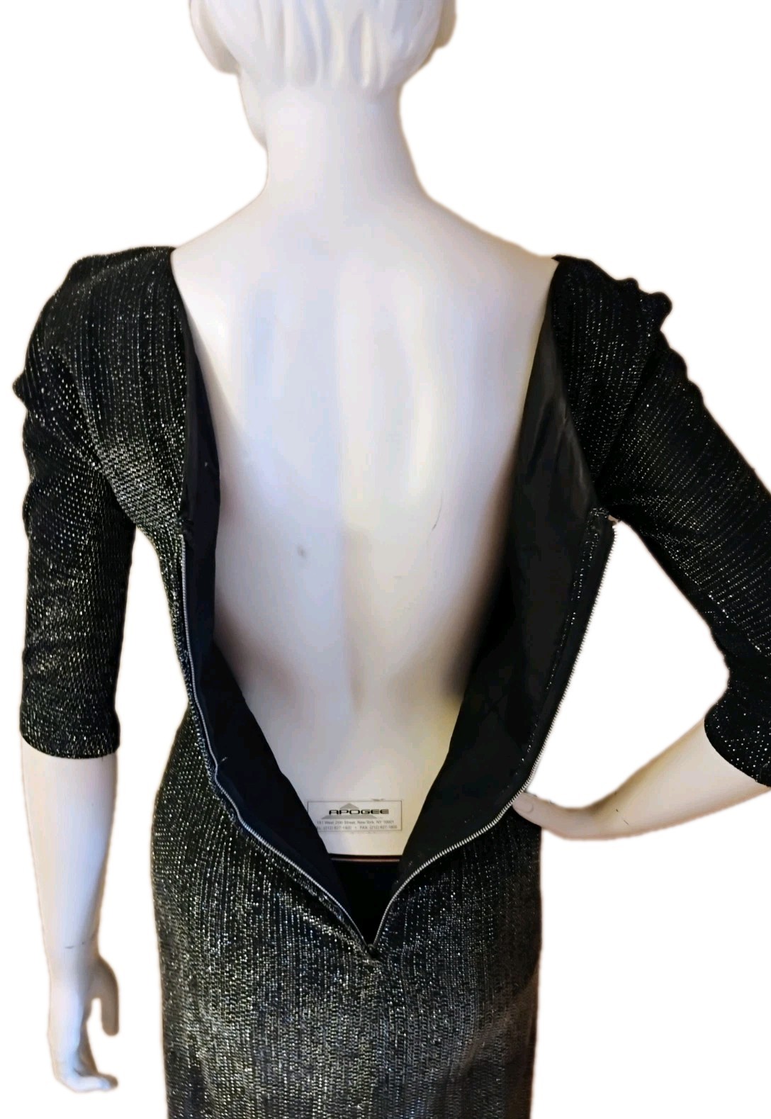 VTG 1950’s „that Wilroy LOOK” Black & Silver Metallic Wiggle Cocktail Dress