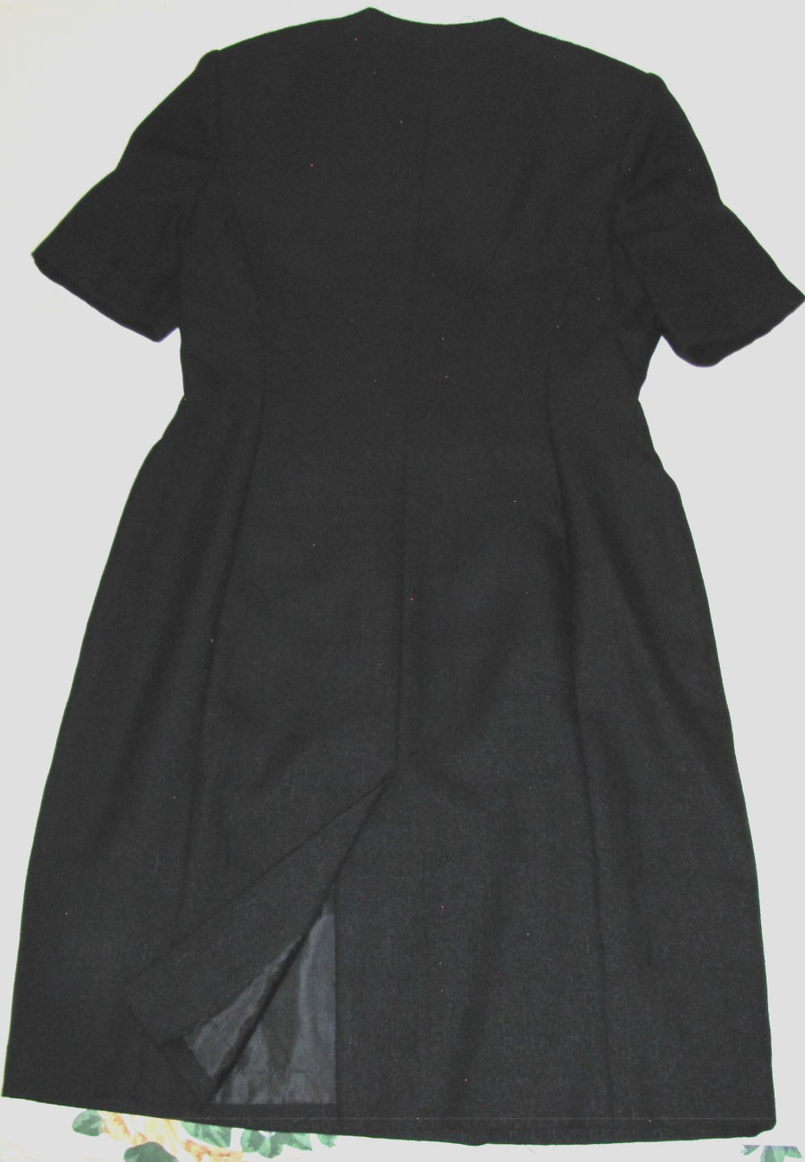 VTG Kasper for ASL Black Dress Straight Wrap White-Collar Short-sleeve Wm .12