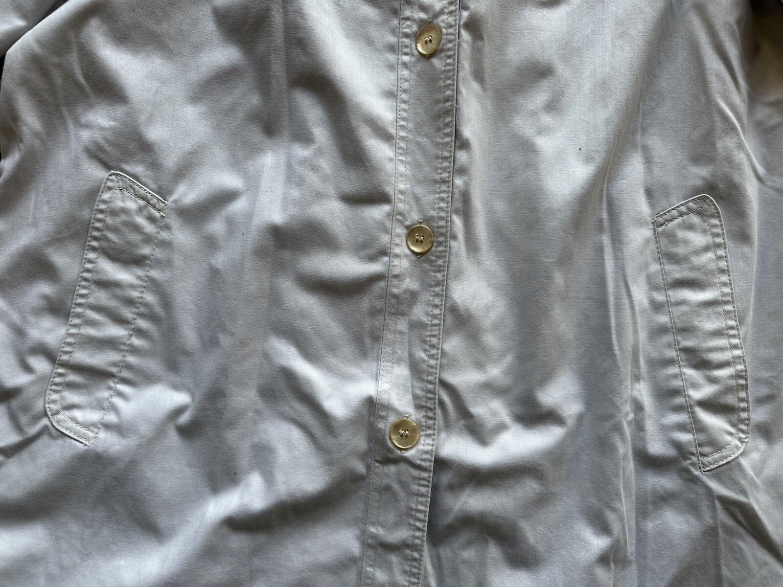 Vintage The Totes II Silver Dacron Polyester & Combed Cotton Trench Coat Size 10