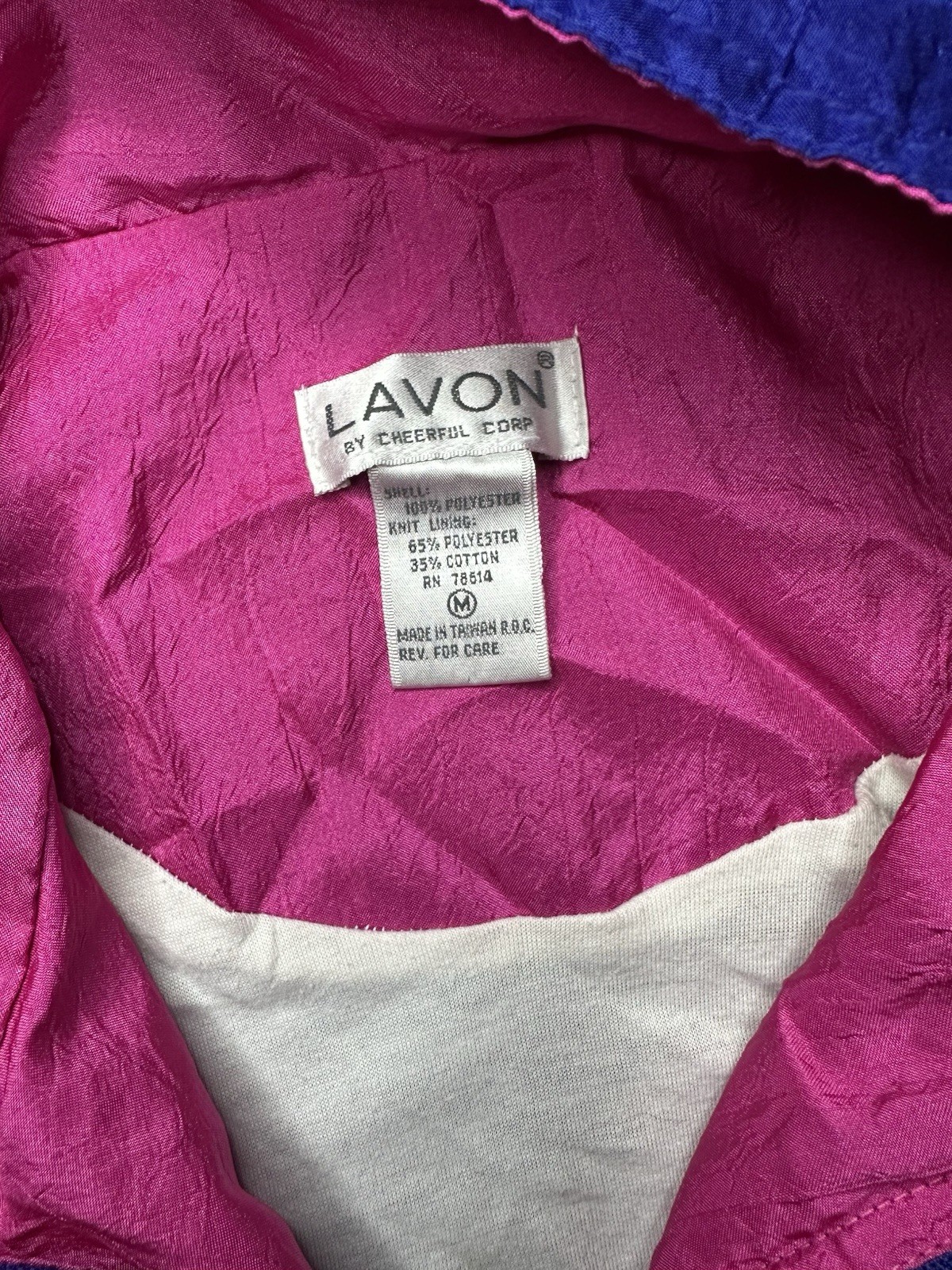VTG Vintage 80s Windbreaker Jacket Lavon by Cheerful Corp M Original Retro 90s
