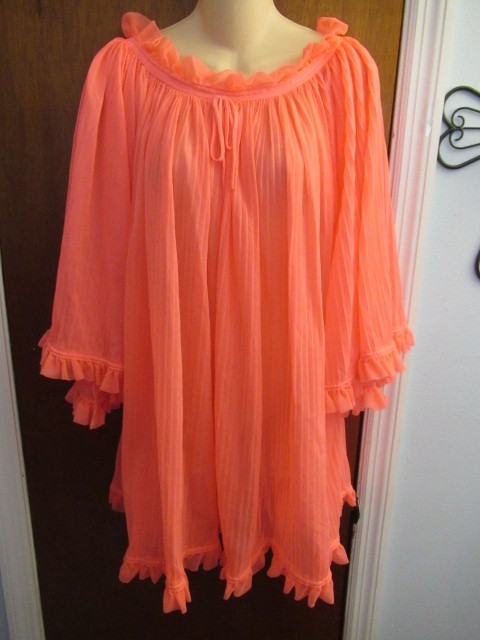 VTG Neon Pink Oversize Babydoll Lingerie OS