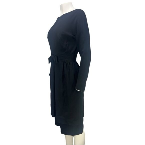 Vintage 50’s/60’s Black Sandra Sage Creation L/S Layered Classic Dress Small