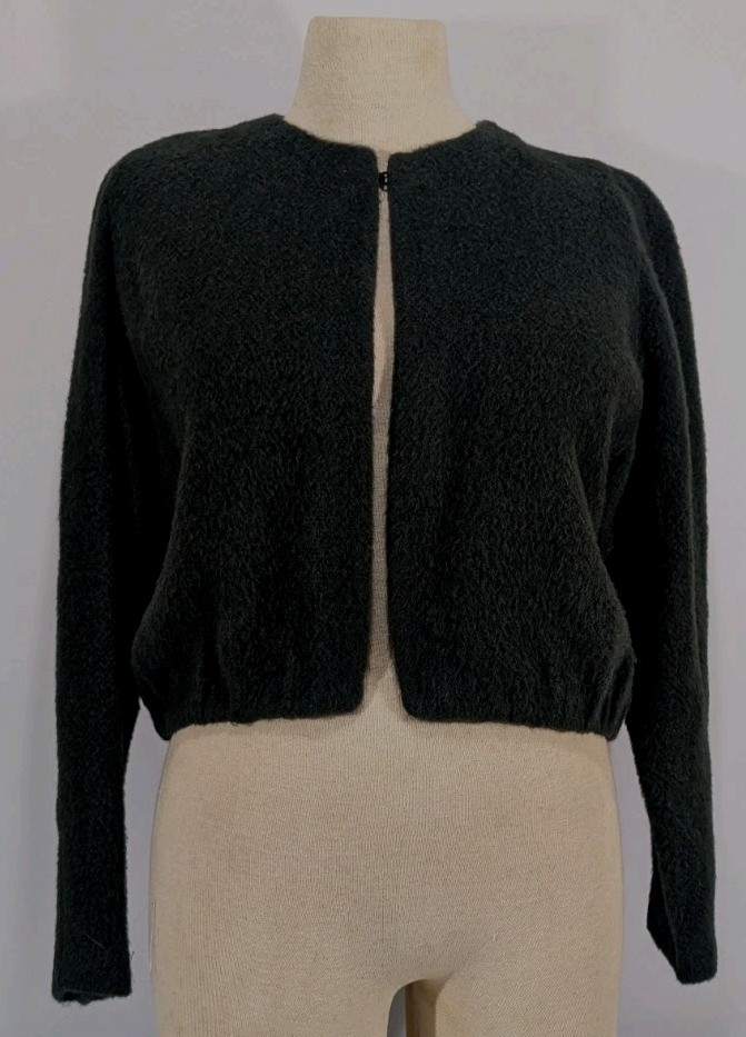 Ellen Tracy alpaca cardigan sweater women size 12 large 100% wool vintage top