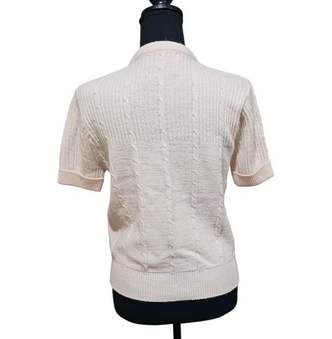 Bradley Vintage 60s Secretary Cardigan Sweater Cream Babydoll