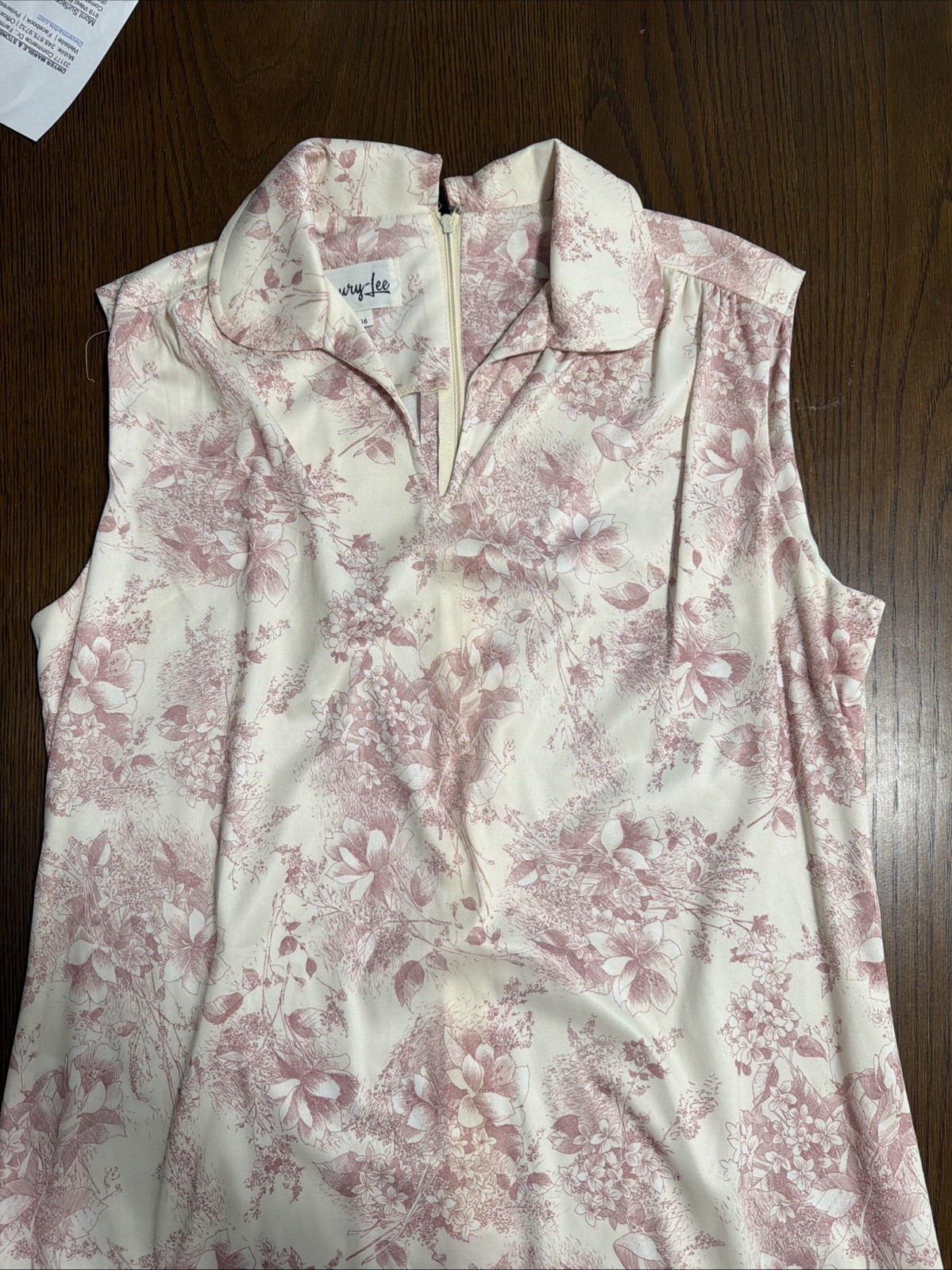 Vintage 1960’s Henry Lee Women’s Dress Cream & Pink, Modern Size 10/12