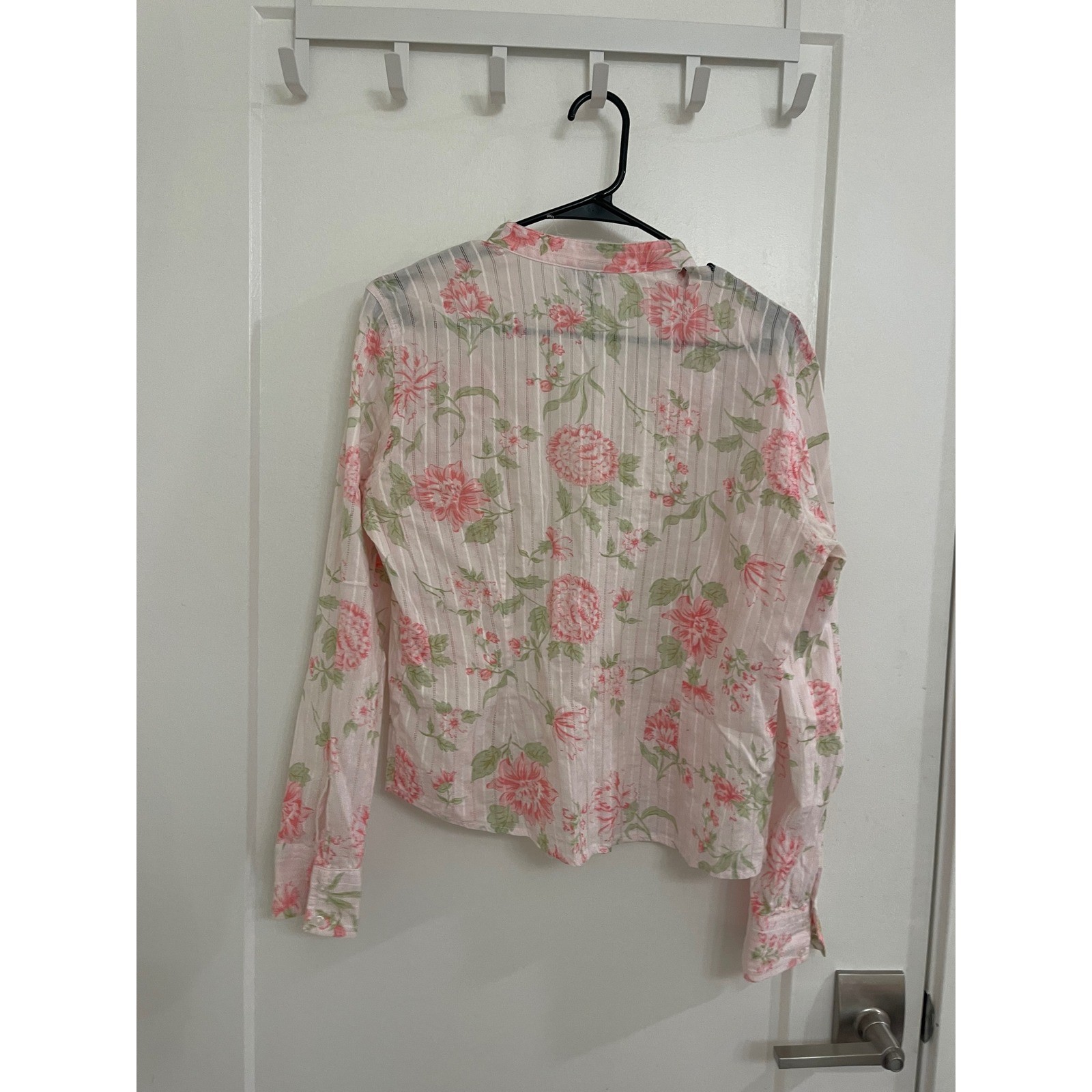 Vintage Aeropostale Floral Button Down Pink Blouse Y2K Summer Chic