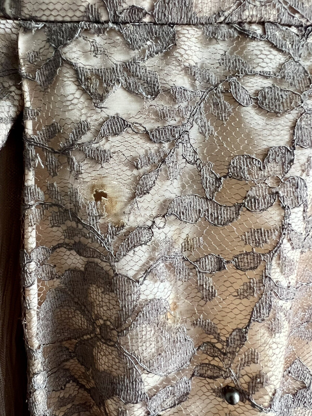 Rare Vintage 1950s-60s Alberto Fabiani Roma Lace Tulle Full Skirt Gown Dress S/M