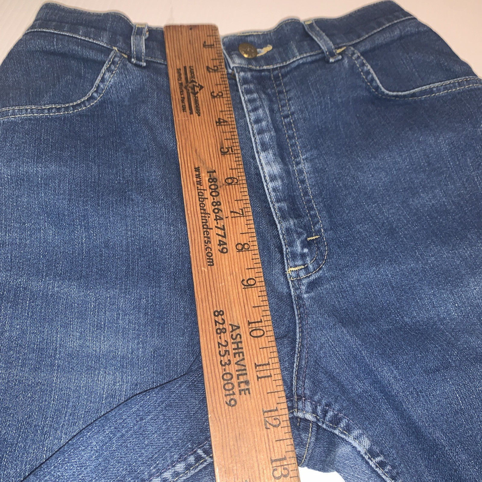 2-Vtg Juniors USA LEE Jeans Size 12 High Waist Straight Creased Leg Dark Blu Tag