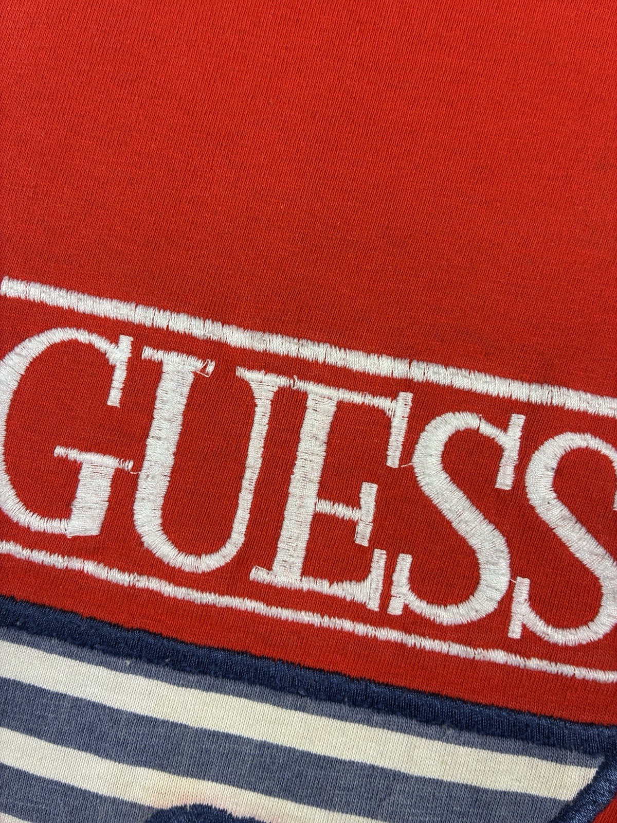GUESS Georges Marciano VTG 90s Red Single Stitch Baggy Crop T-Shirt OS