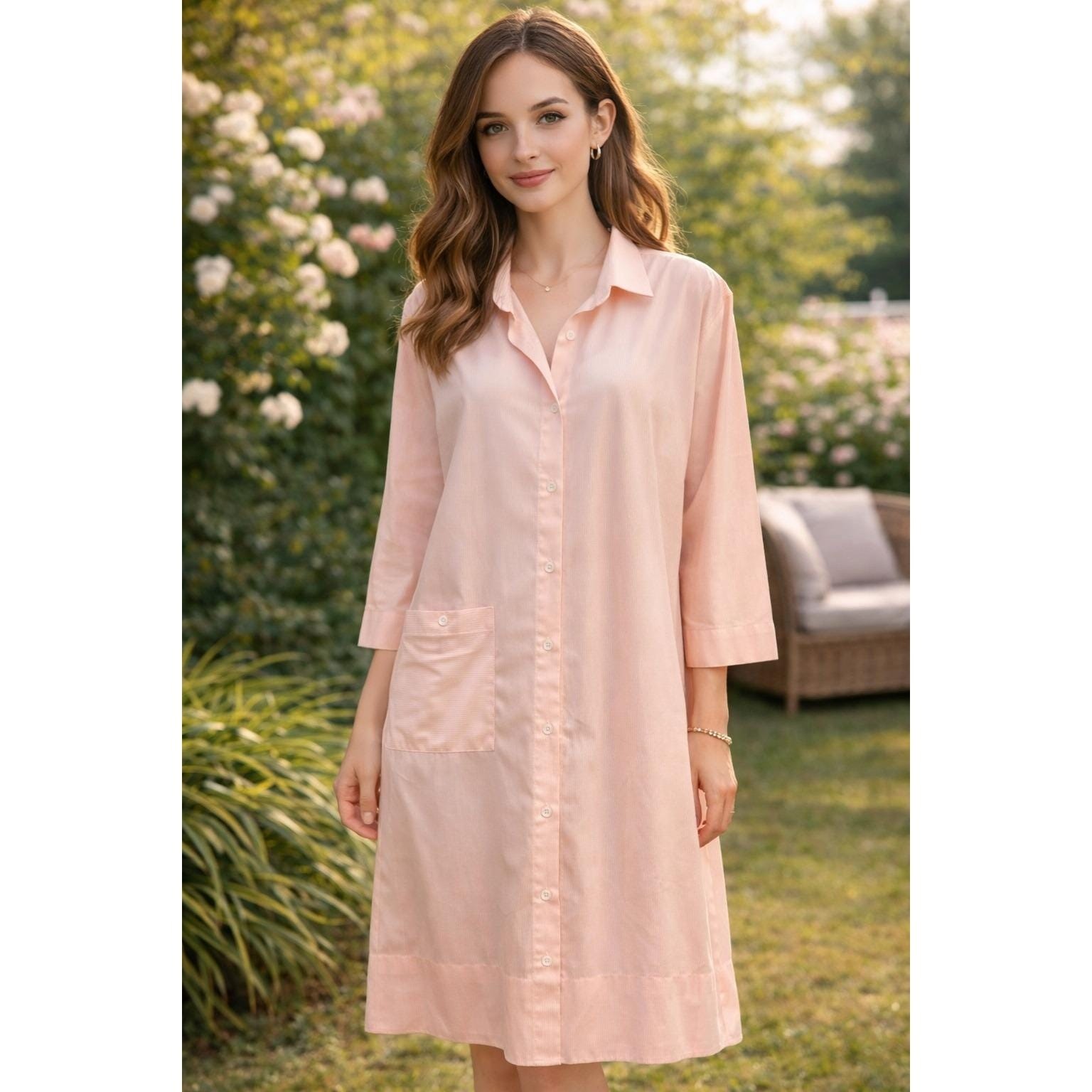 Vintage EJM Ltd House Dress Coastal Grandmother Grandmacore Feminine Preppy