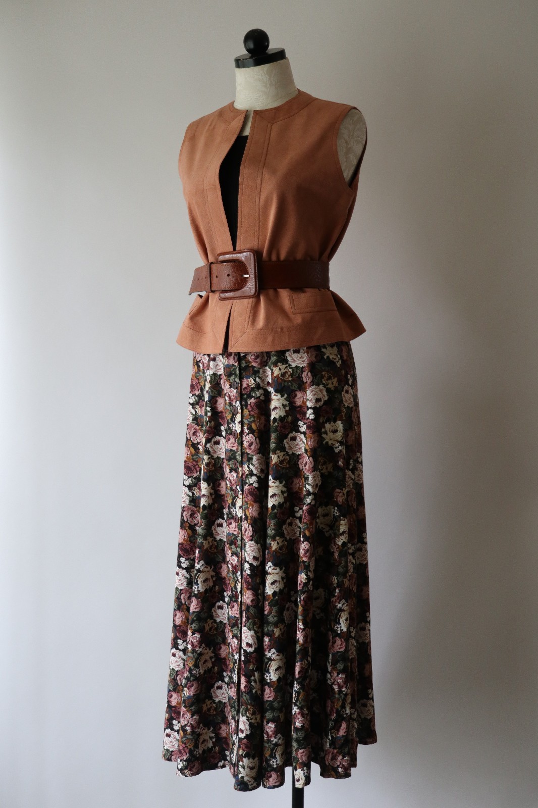 70s Vintage Pink Ultrasuede Open Front Waistcoat Sleeveless Jacket Vest Women M